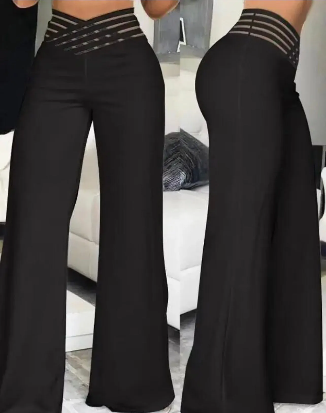 Elegant High Waist Flared Women Pants