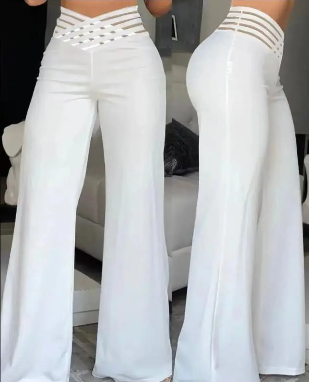 Elegant High Waist Flared Women Pants