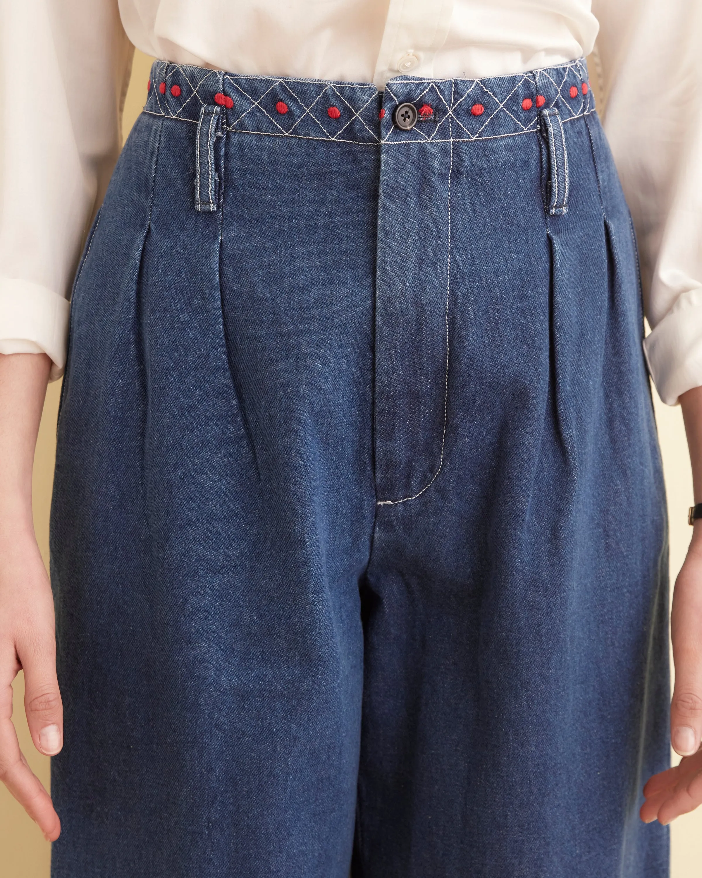 Embroidered Denim Murray Trousers