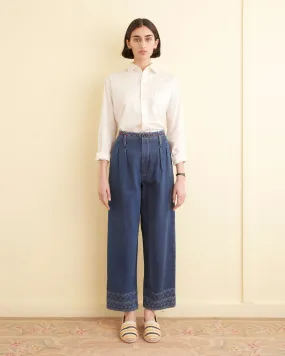 Embroidered Denim Murray Trousers