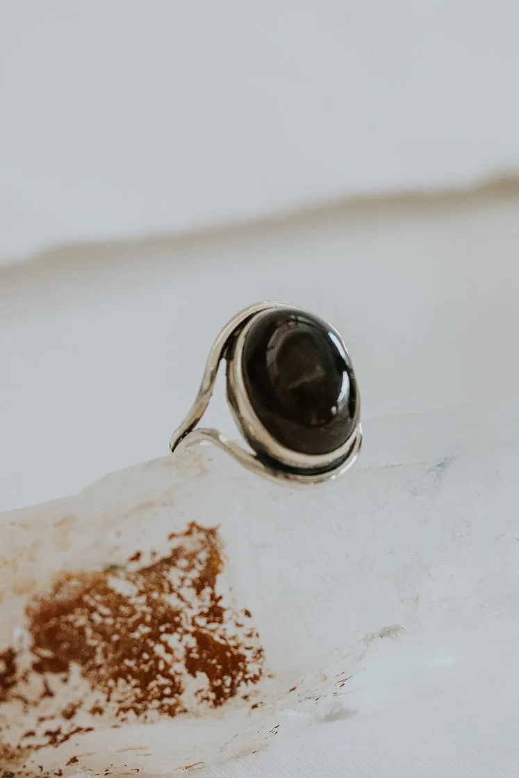 Evil Eye Ring - Pink Tourmaline Vertical