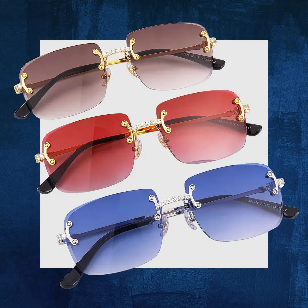 Fashion Square Rimless Sunglasses