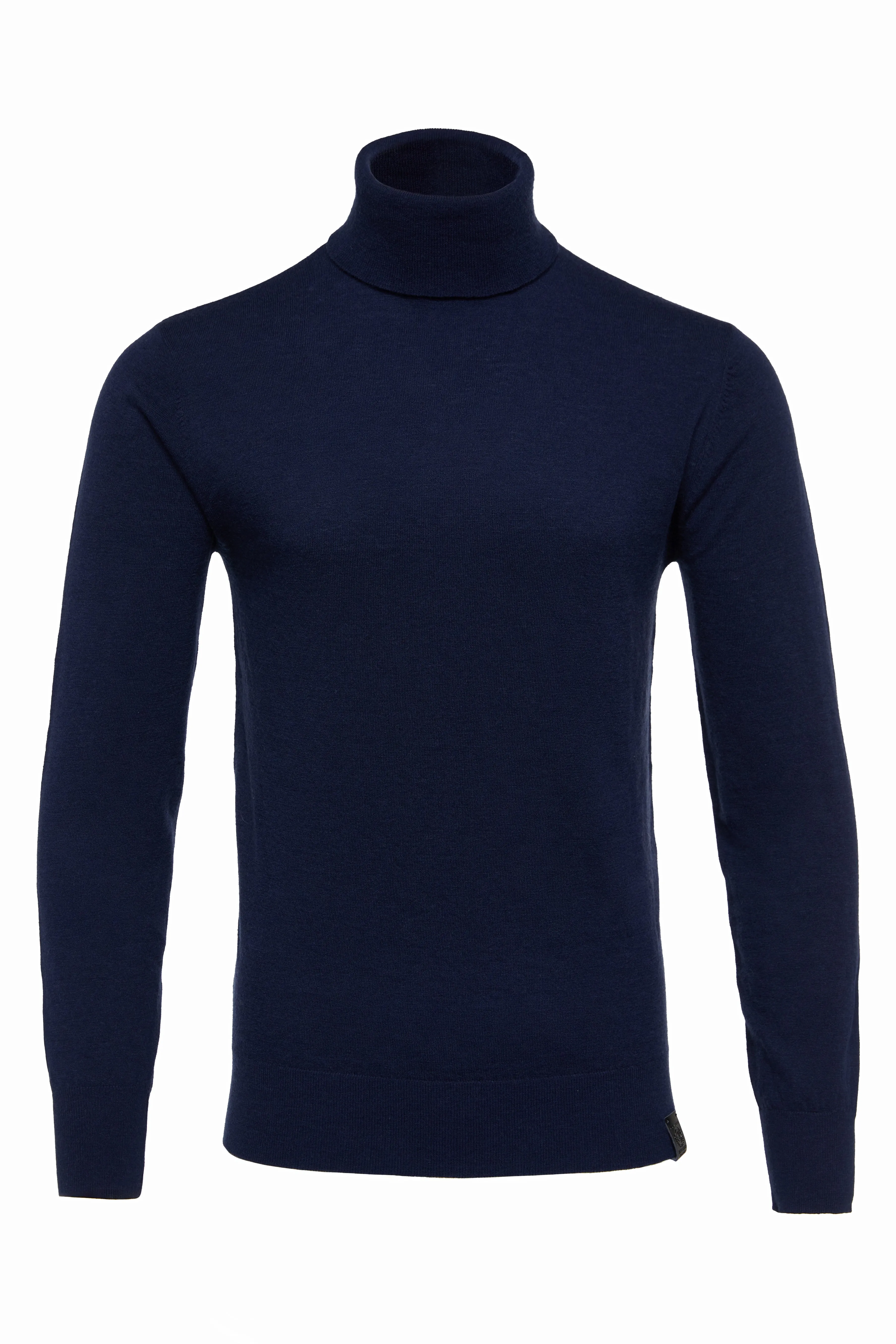 Fine Roll Neck Knit (Navy)