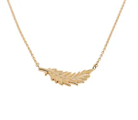 Floating Flamingo Feather Necklace by Lindsey Gurk