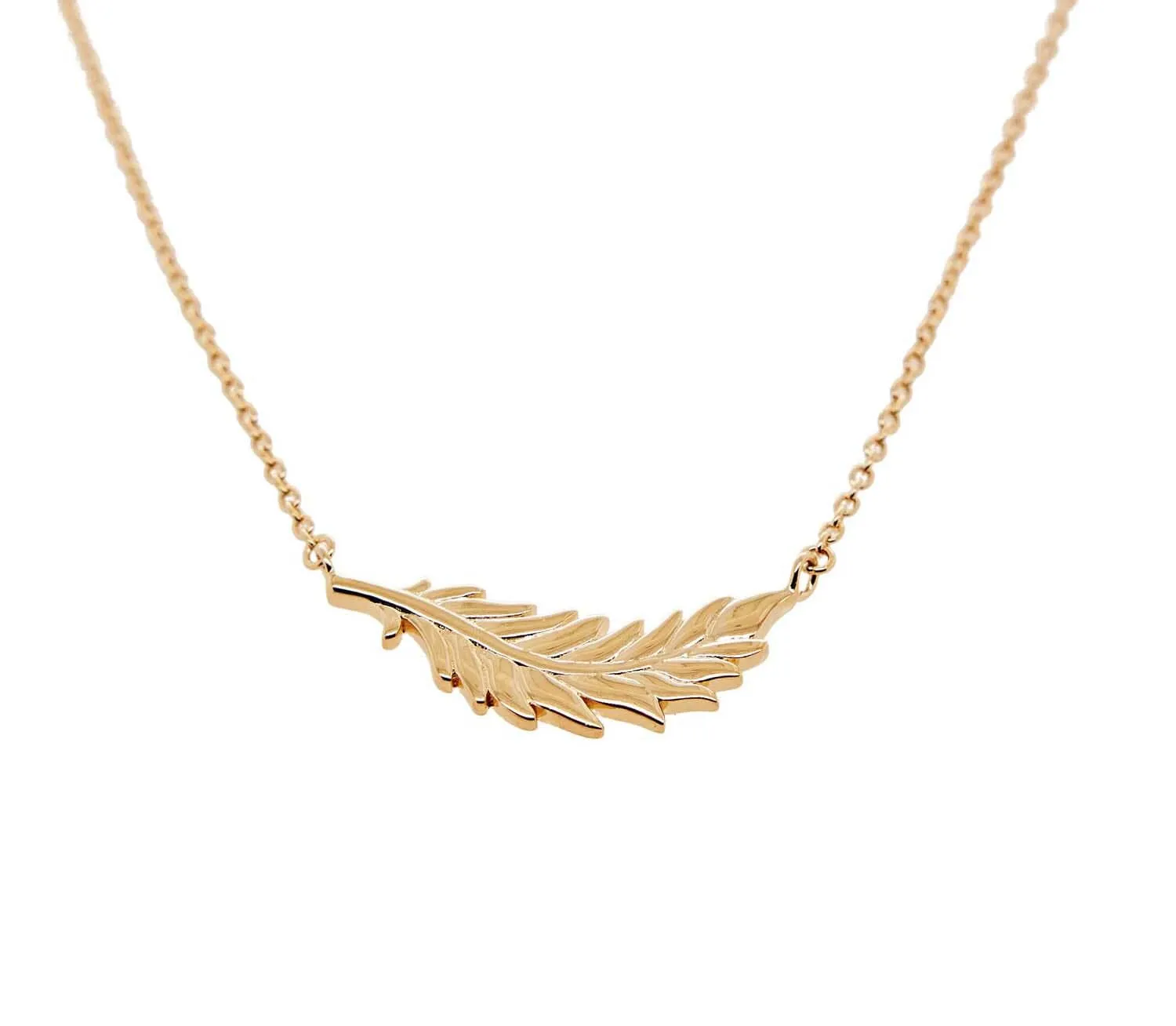 Floating Flamingo Feather Necklace by Lindsey Gurk