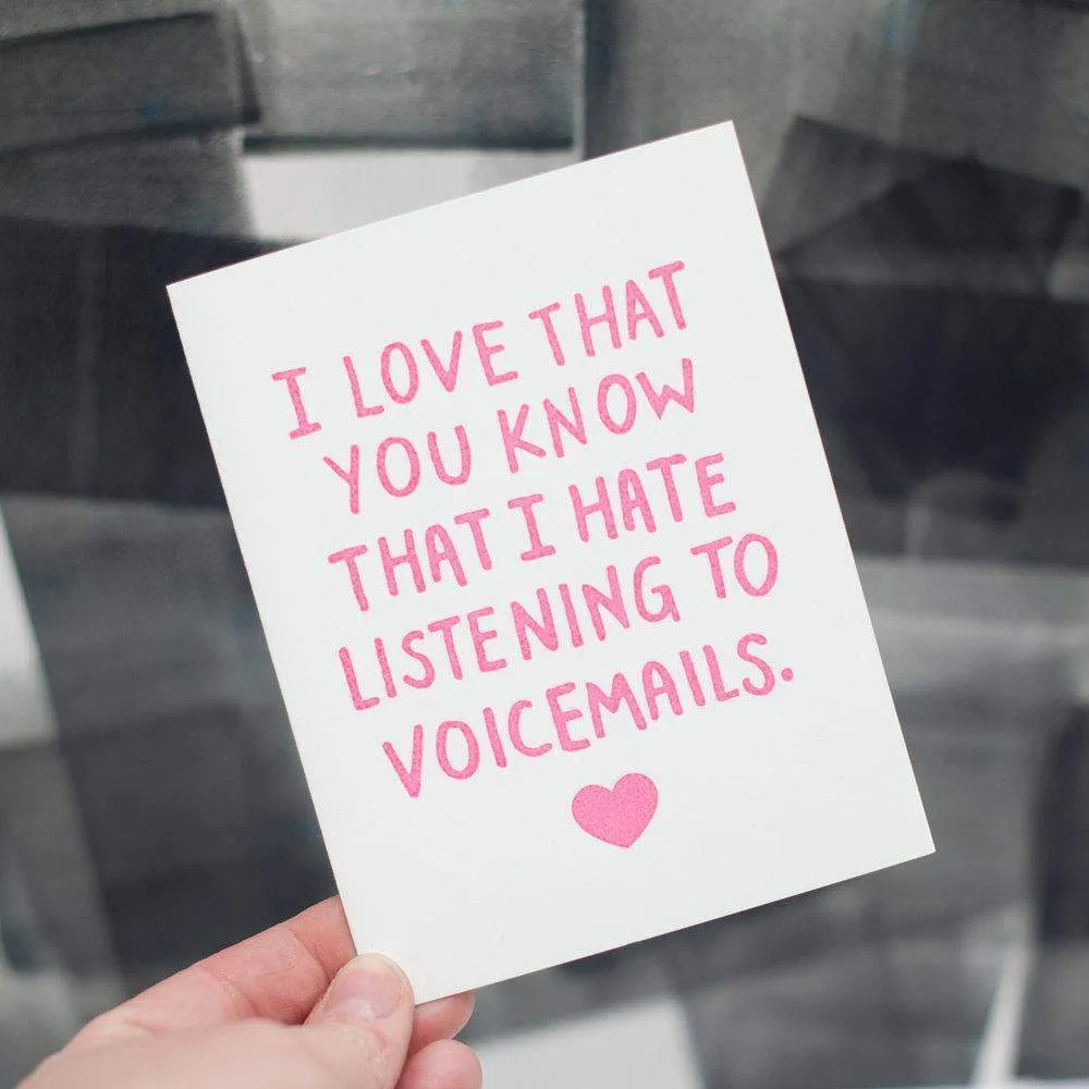 funny friendship card, hate listening to voicemails greeting card