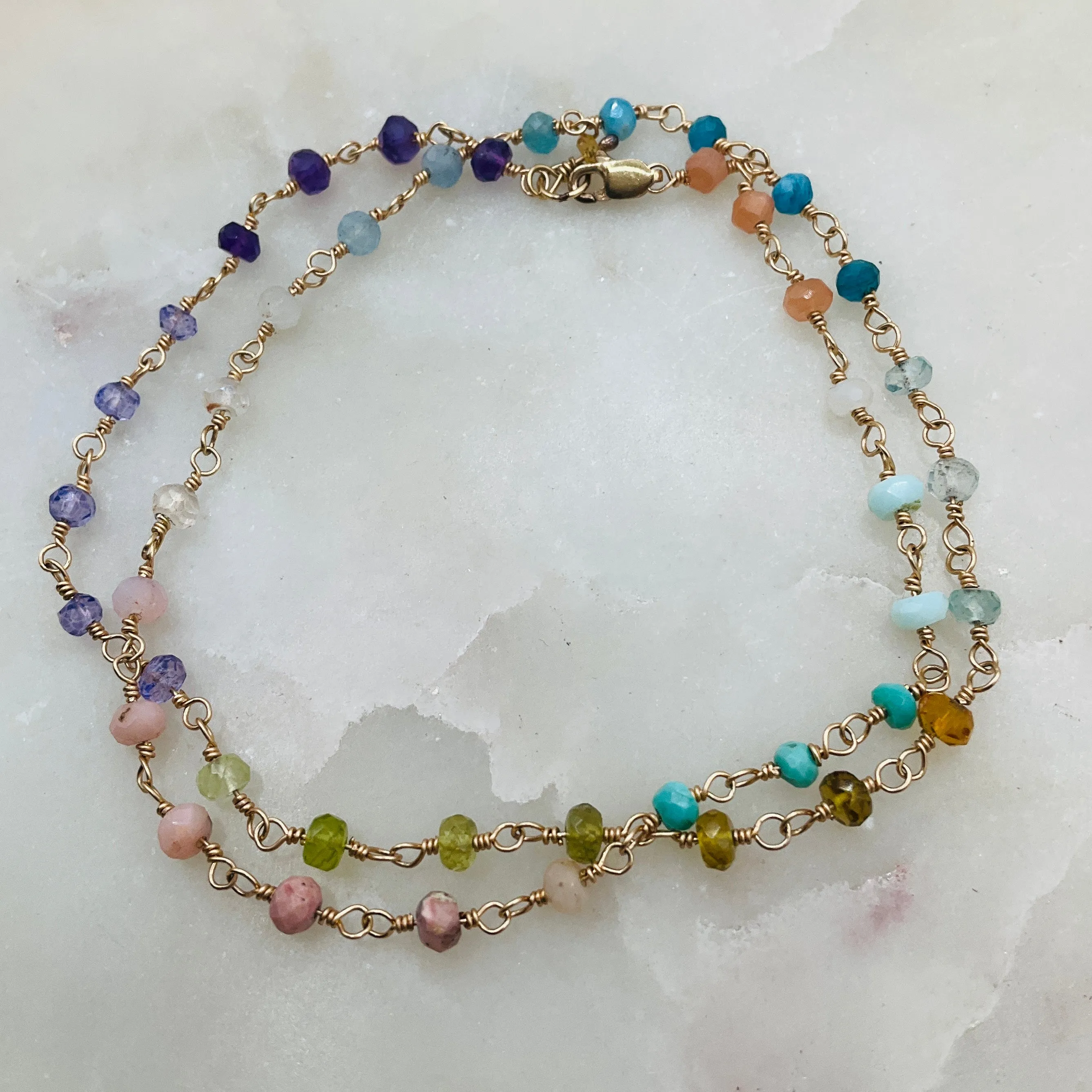 Gemstone Rosary Necklace ~ Ombre