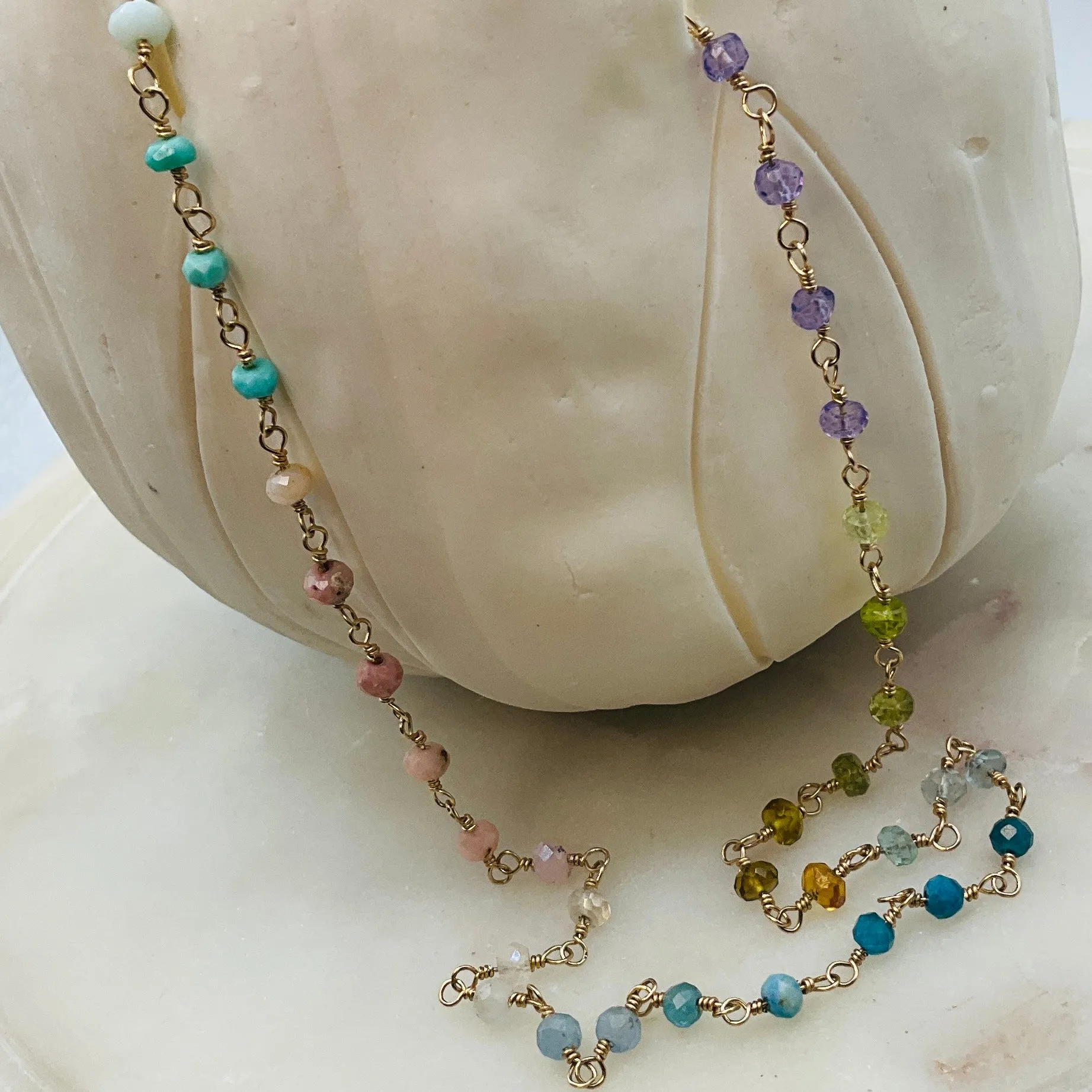 Gemstone Rosary Necklace ~ Ombre