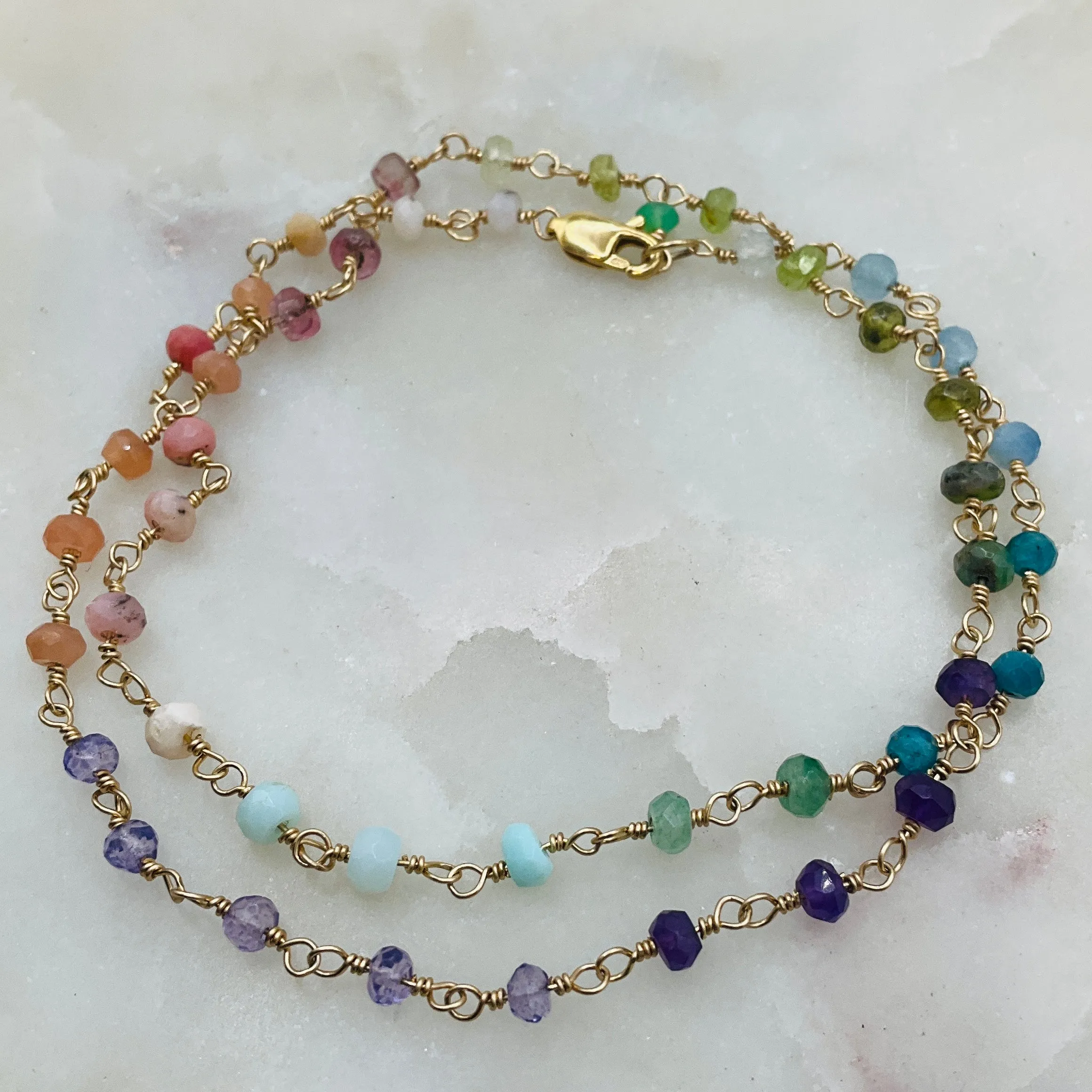 Gemstone Rosary Necklace ~ Ombre