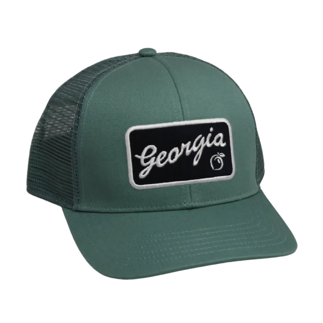 Georgia Script Mesh Back Trucker Hat - Seafoam