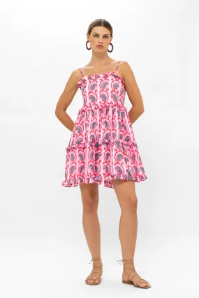 Goa Pink Smocked Back Mini Dress