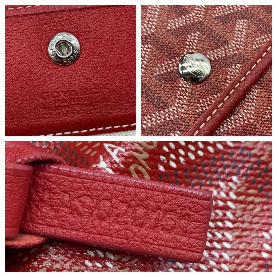 Goyard Saint Louis Pm Red Coated Canvas Tote