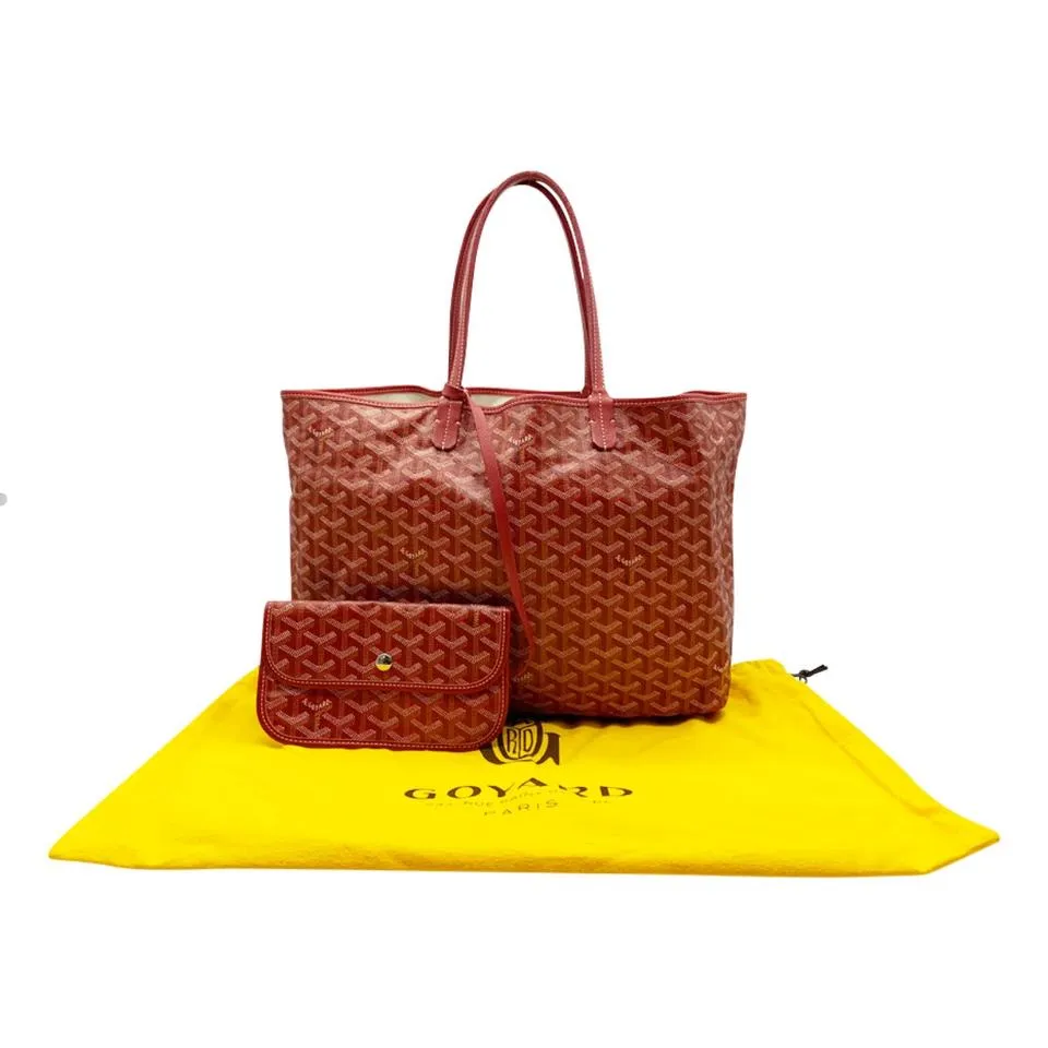 Goyard Saint Louis Pm Red Coated Canvas Tote