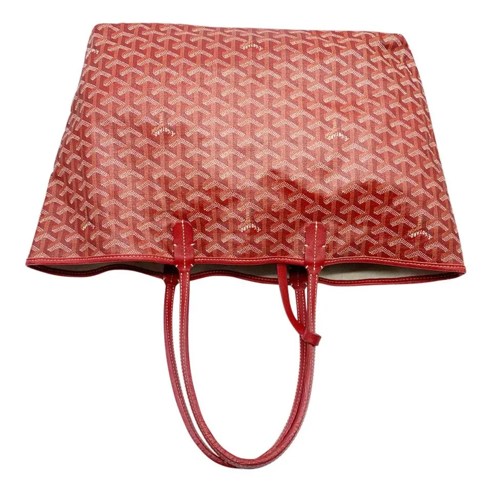 Goyard Saint Louis Pm Red Coated Canvas Tote