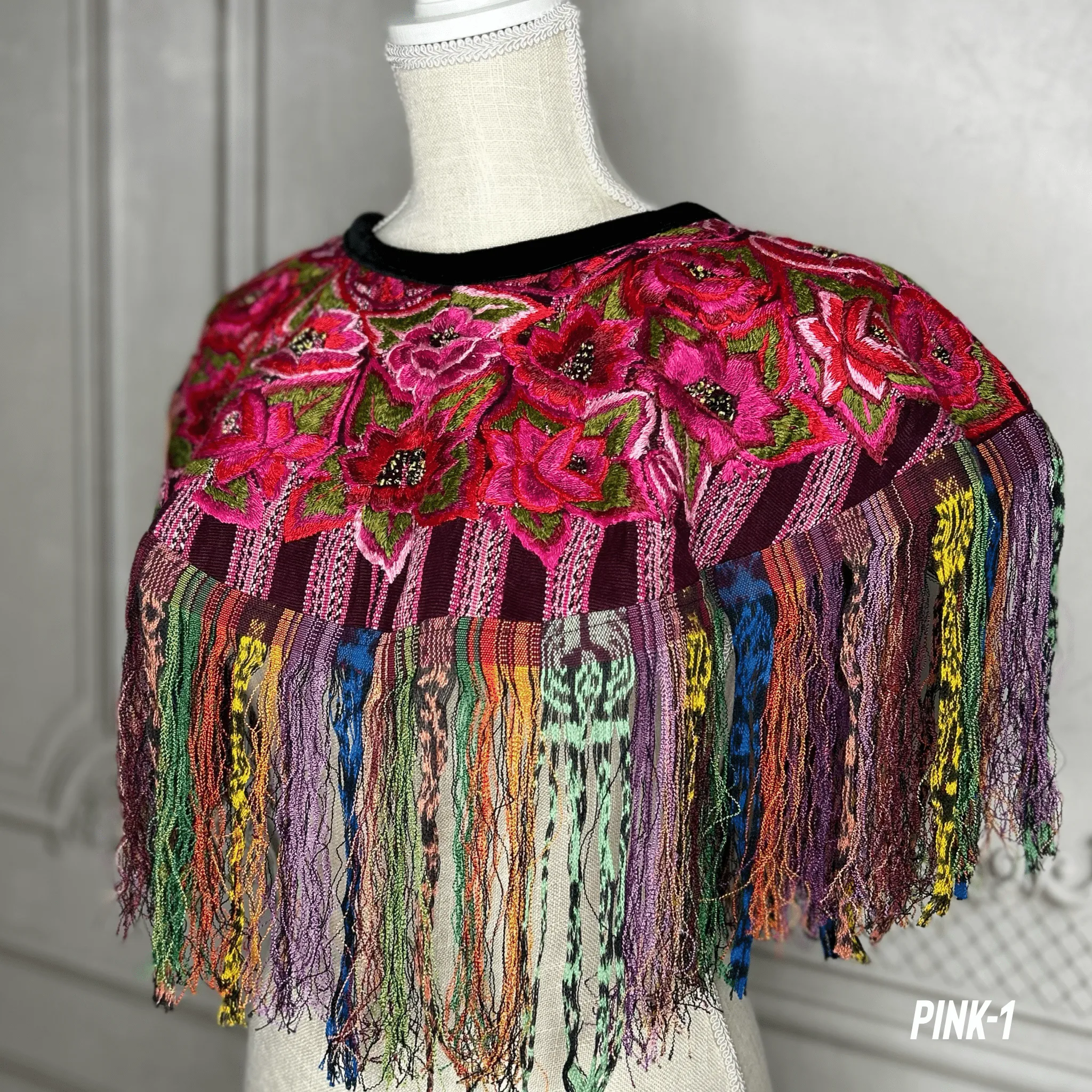 Handmade Fringed Guatemalan Cape