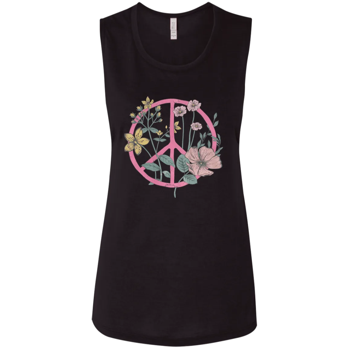 Hippie Flower Circle - Ladies' Flowy Muscle Tank