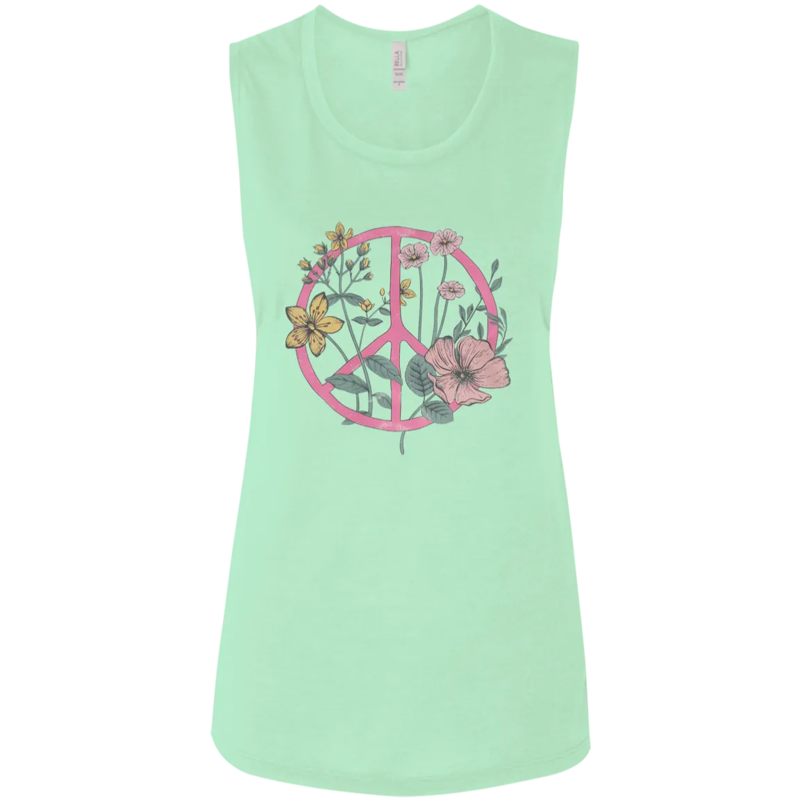 Hippie Flower Circle - Ladies' Flowy Muscle Tank