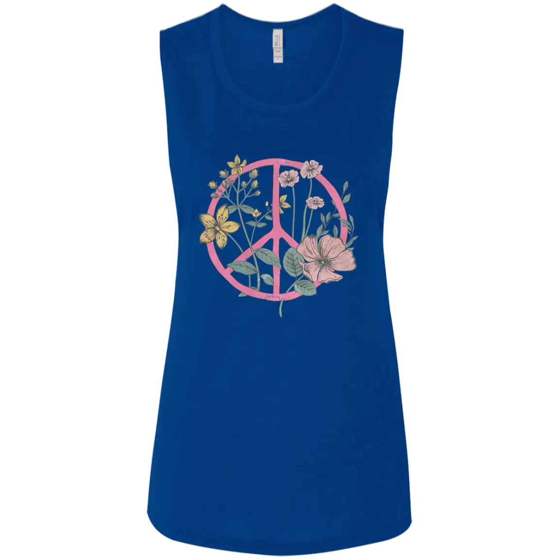 Hippie Flower Circle - Ladies' Flowy Muscle Tank