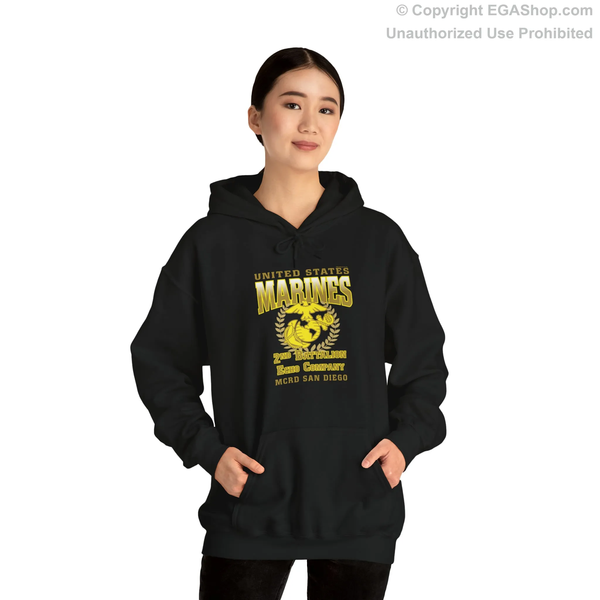 Hoodie: Echo Co. MCRD San Diego (EGA   Back Proud Family)