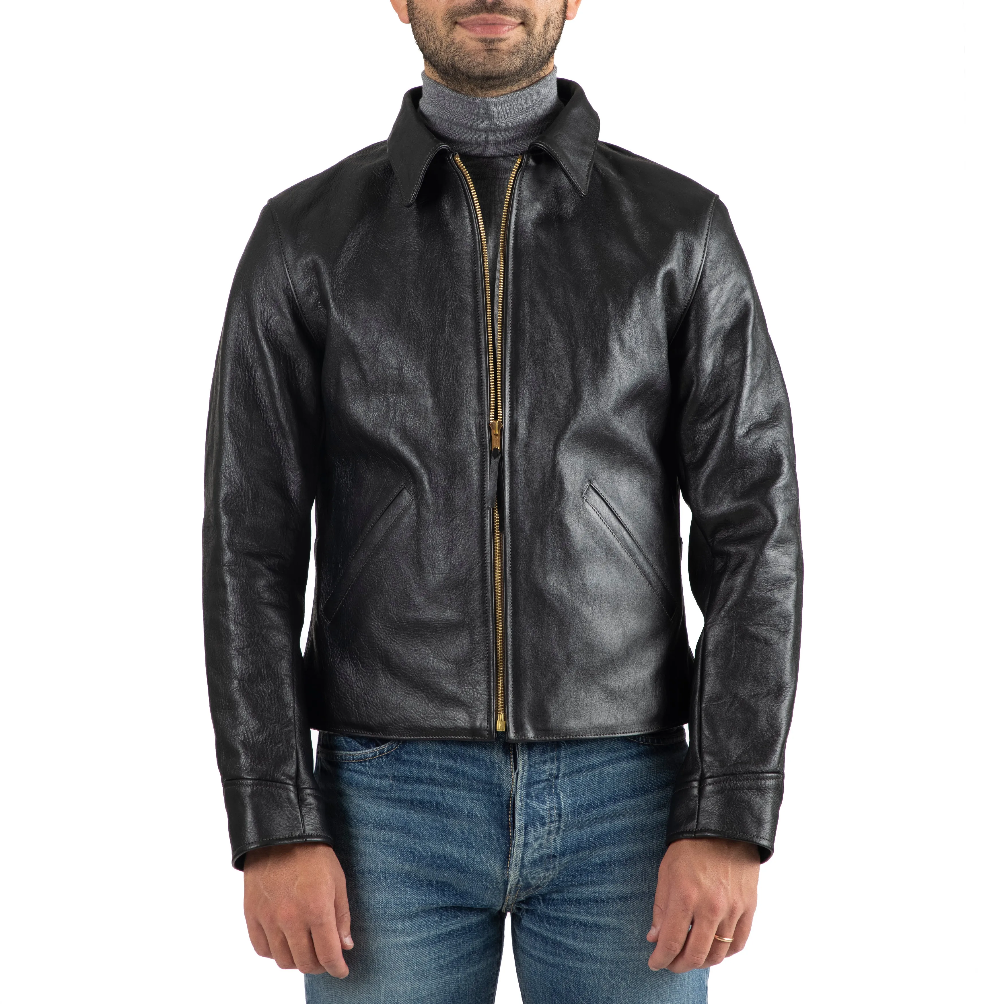 Horsehide Leather Cafe Racer Jacket