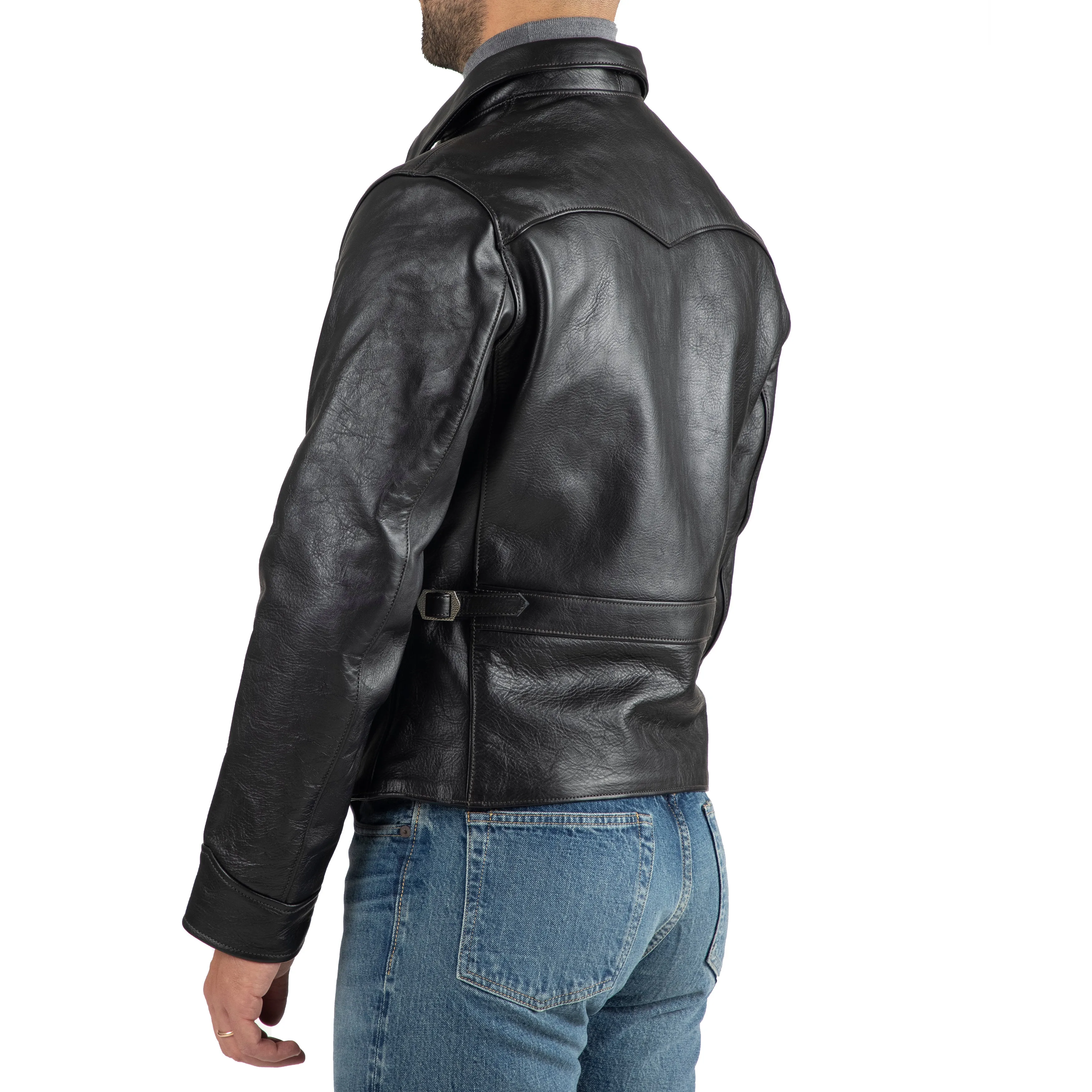 Horsehide Leather Cafe Racer Jacket