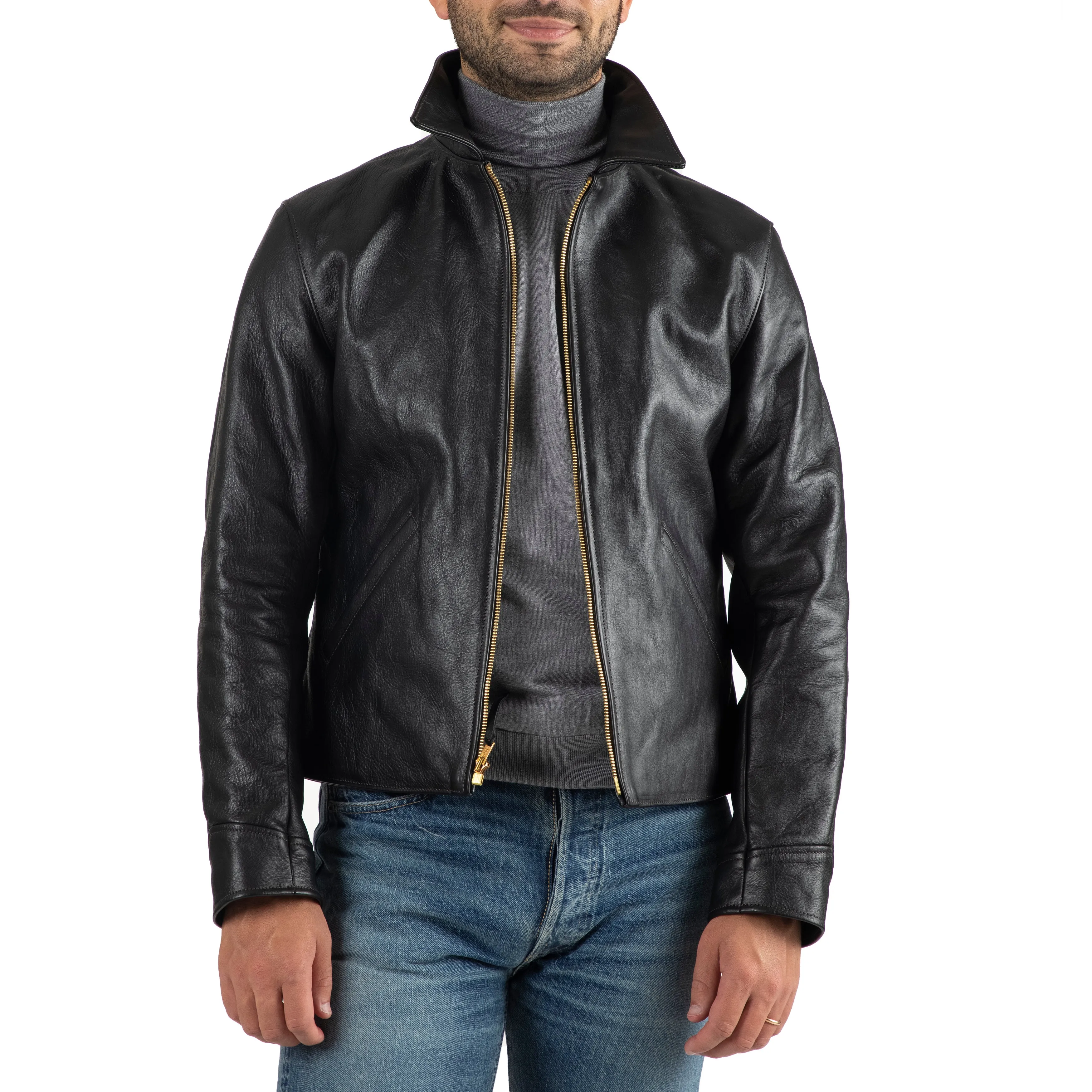 Horsehide Leather Cafe Racer Jacket