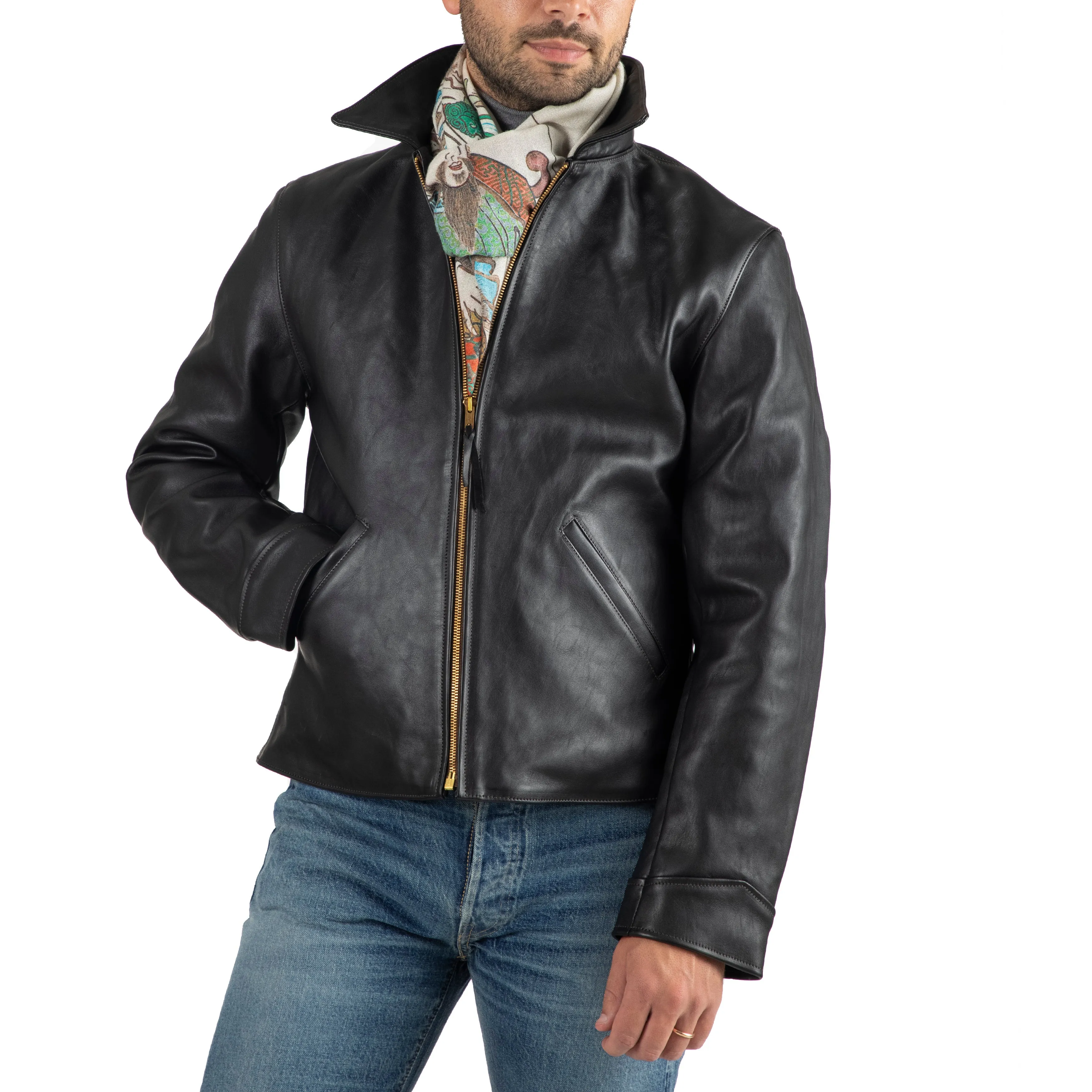 Horsehide Leather Cafe Racer Jacket