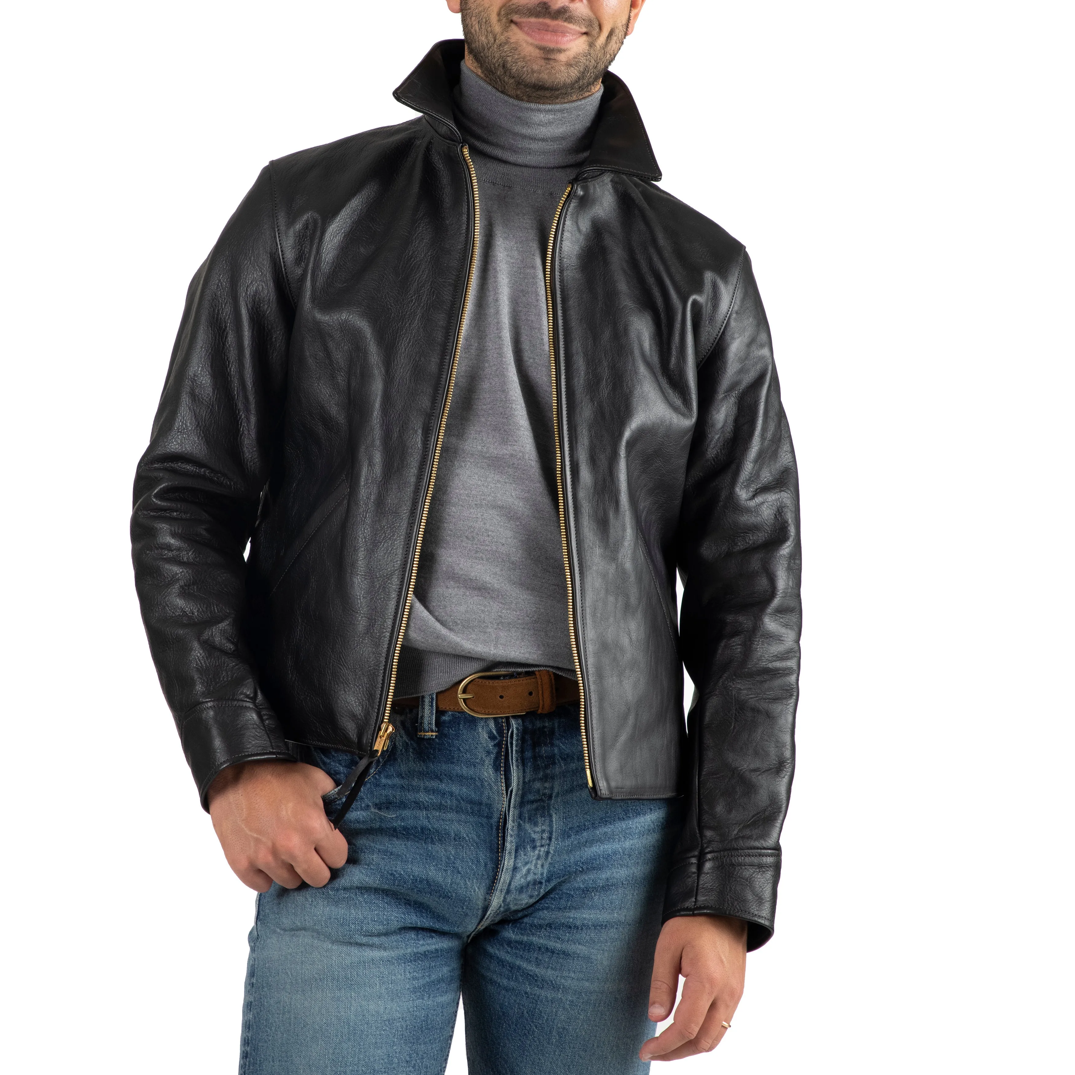 Horsehide Leather Cafe Racer Jacket