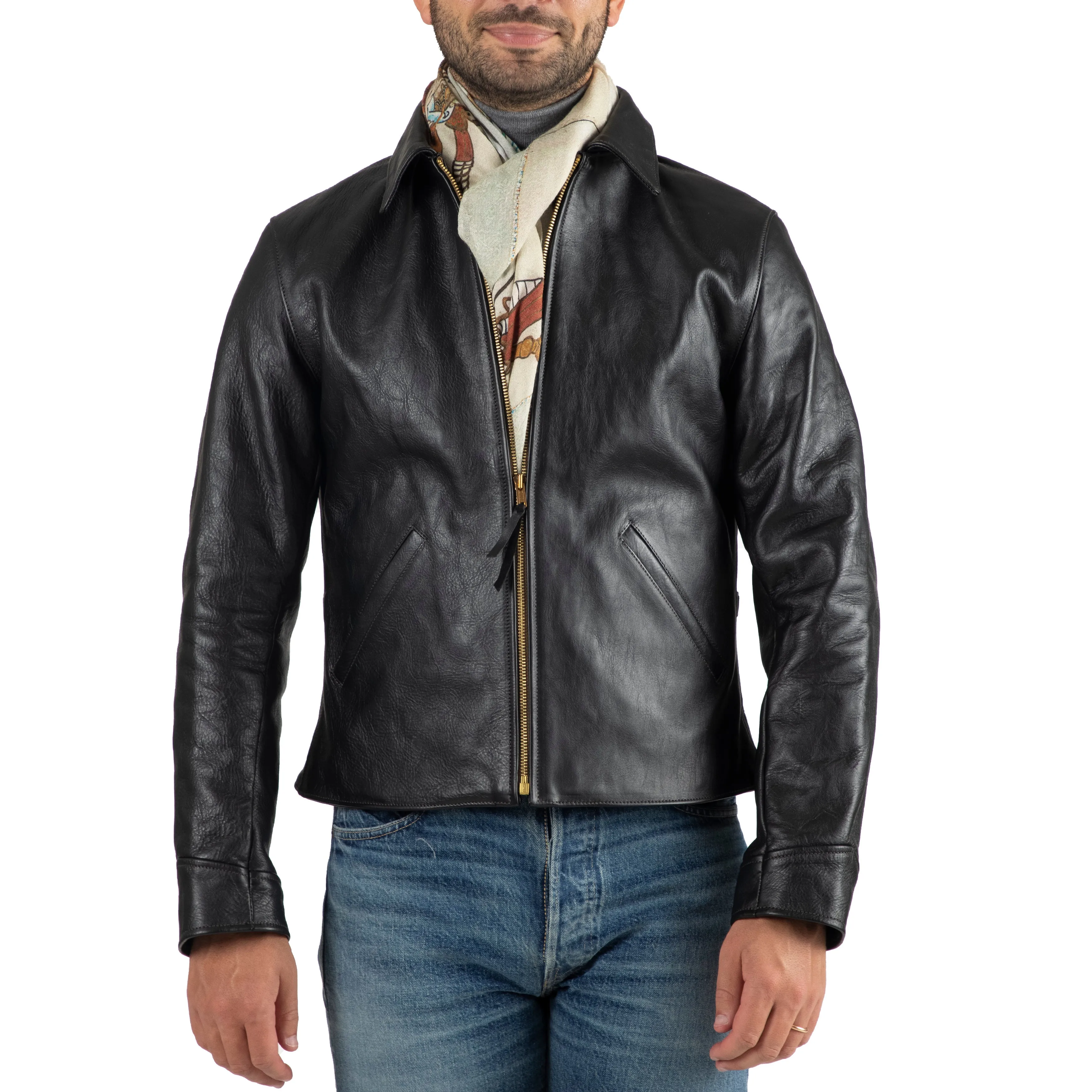 Horsehide Leather Cafe Racer Jacket