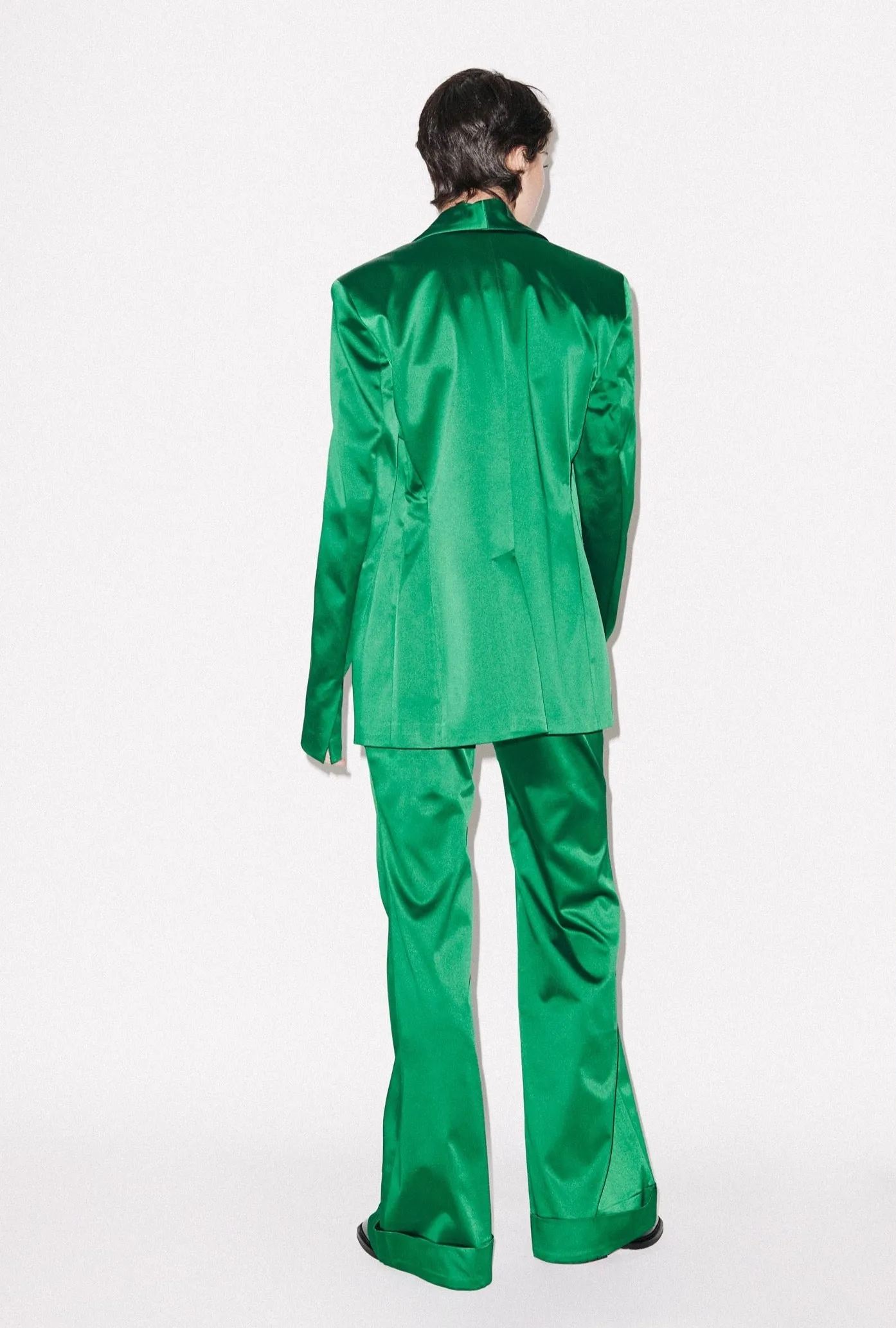 House of Holland Green Satin Tailored Jacket