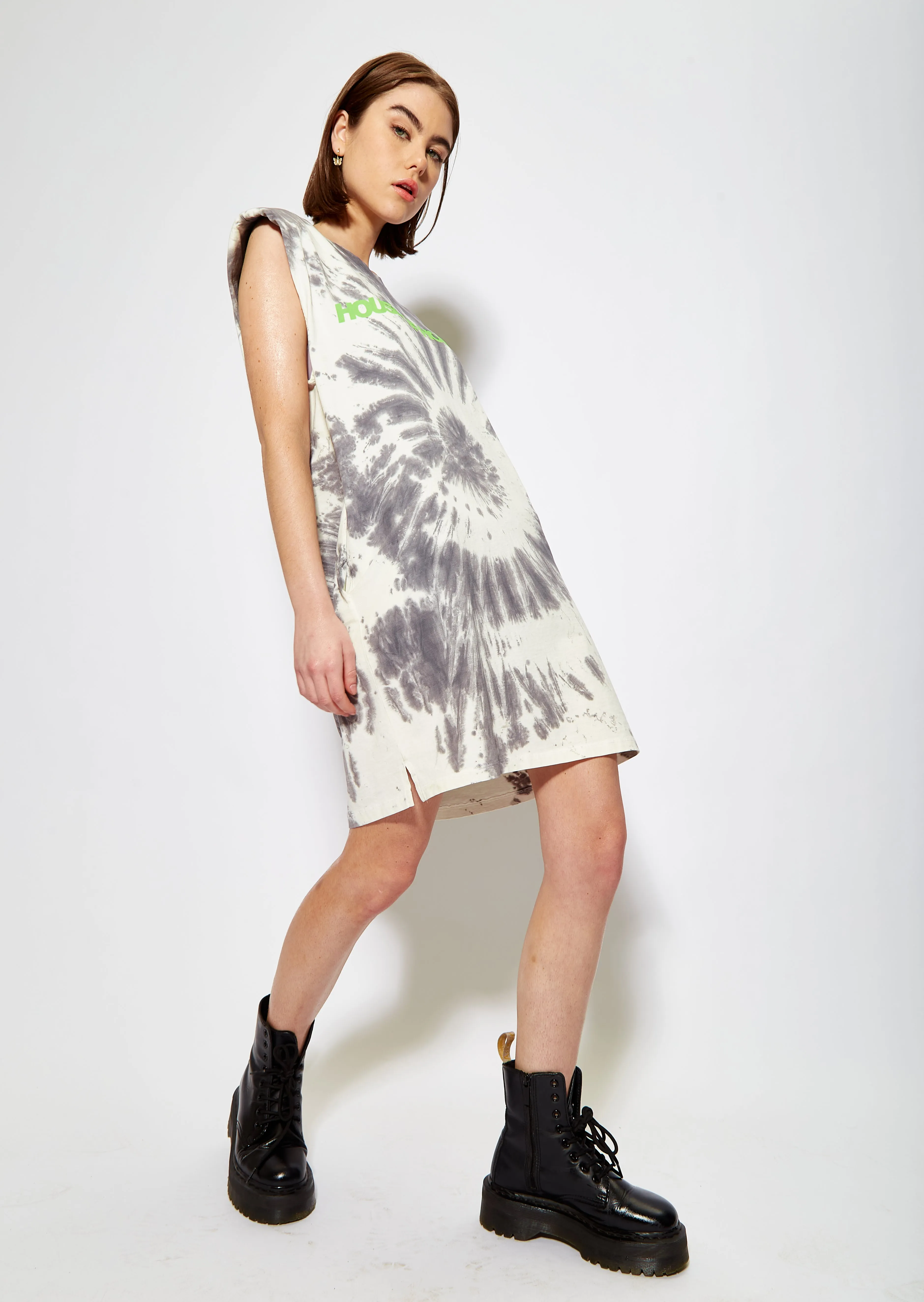 House of Holland Tie Dye Sleeveless T-Shirt Dress