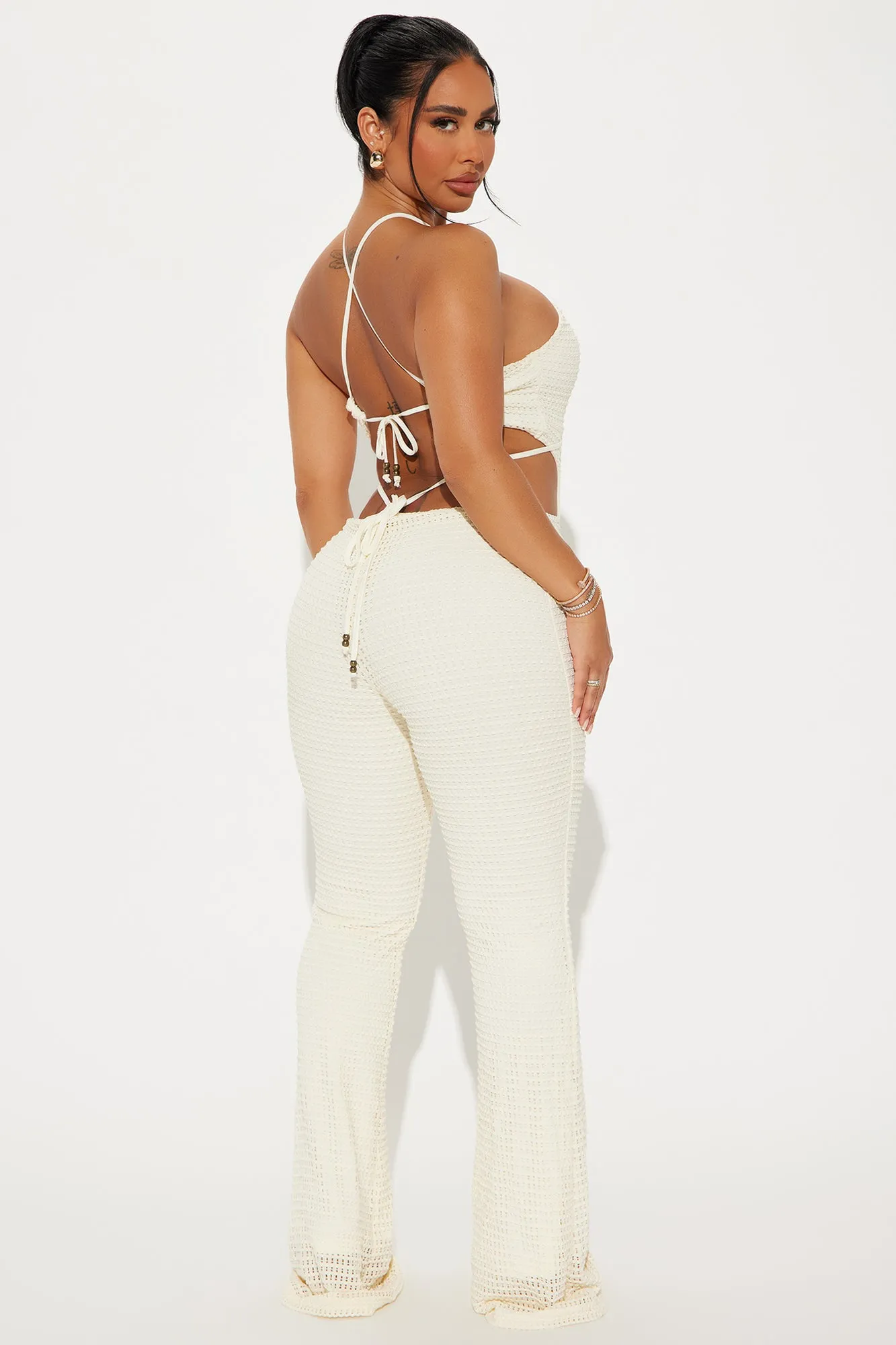 Island Dreams Crochet Jumpsuit - Cream