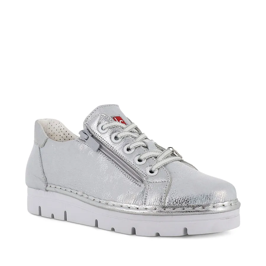 JACKIE JS-2001 - SILVER METALLIC LEATHER