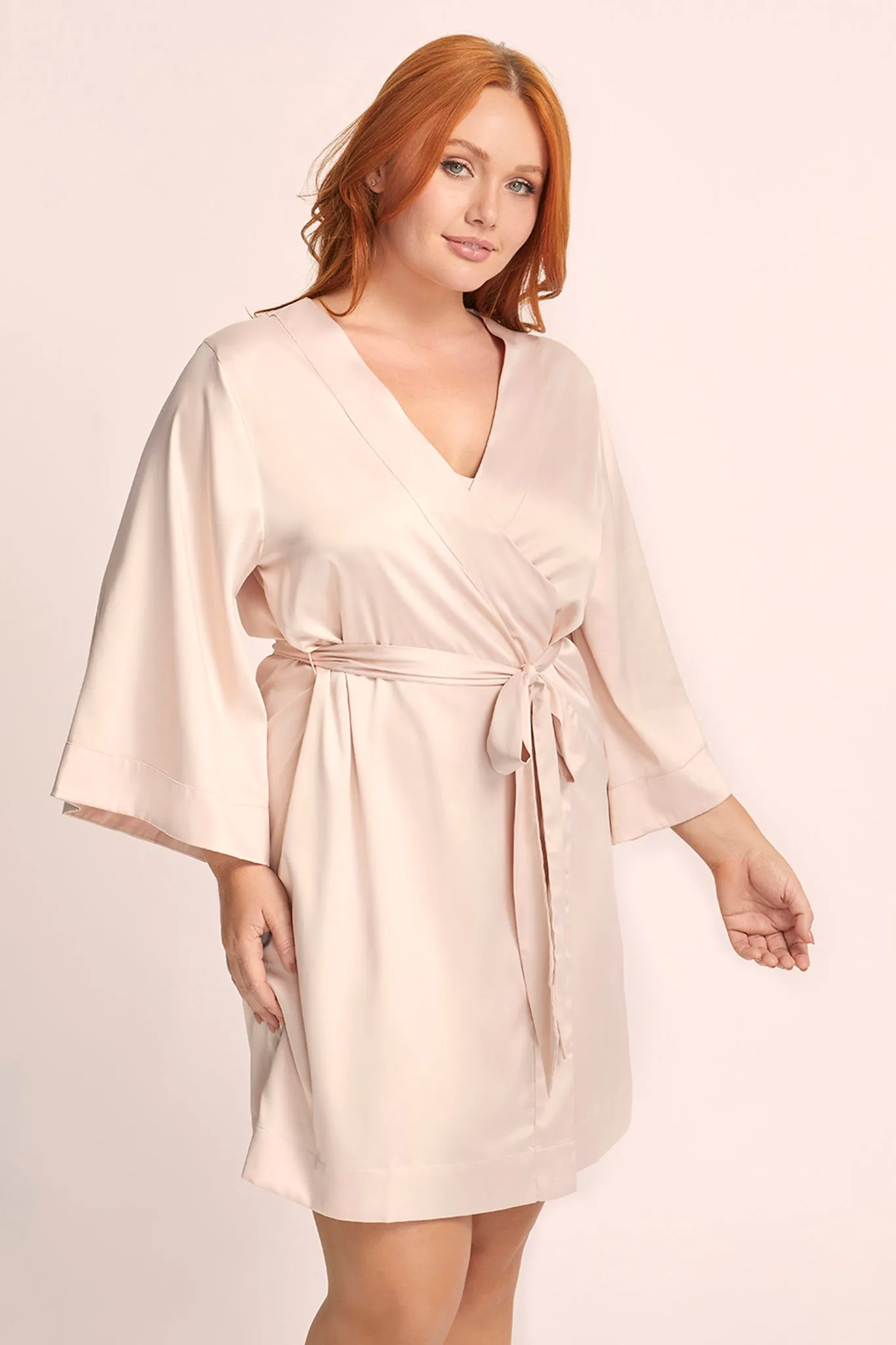 Jasmine Short Robe - Blush