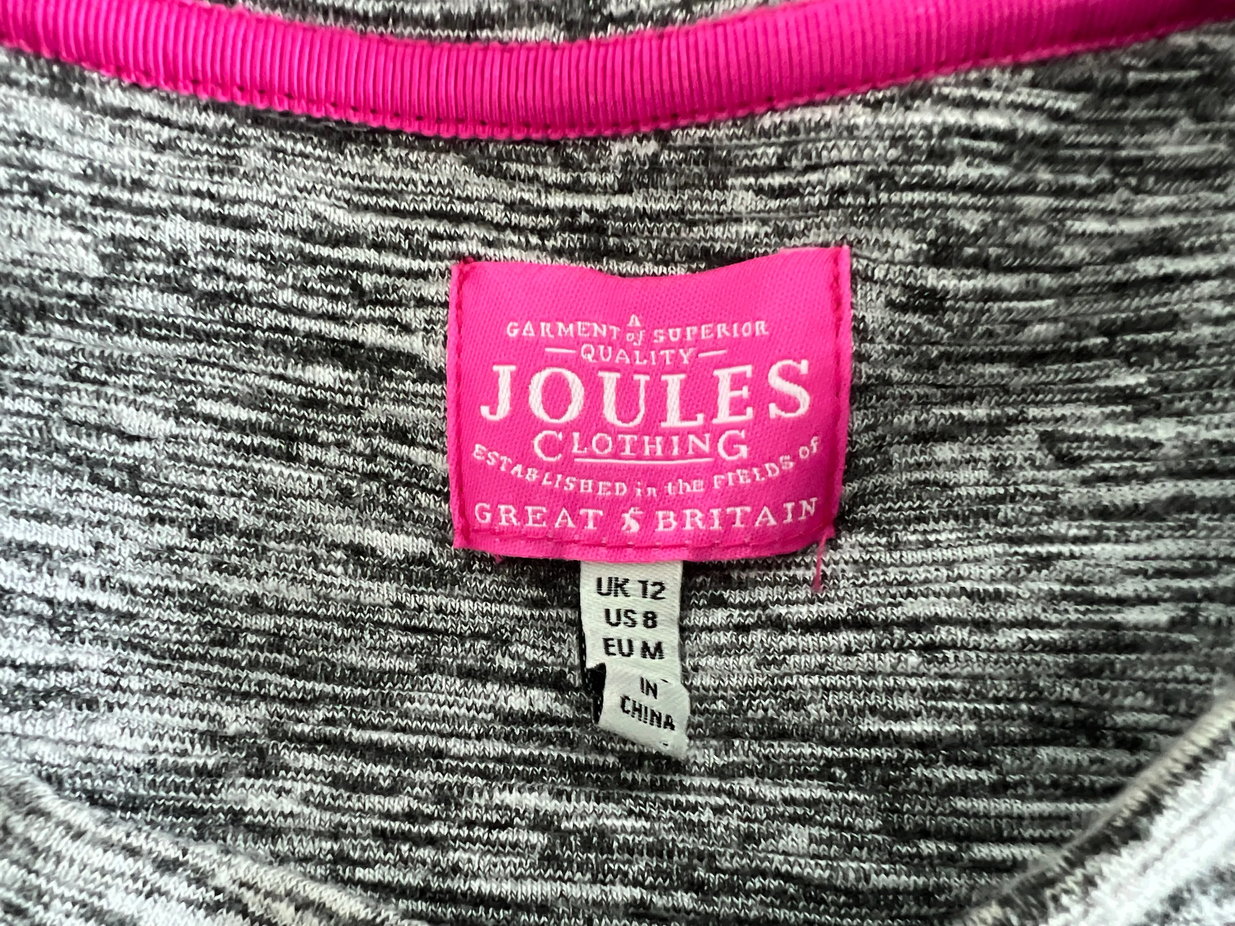 Joules Black and Grey Heather Sweatshirt Dress, 8