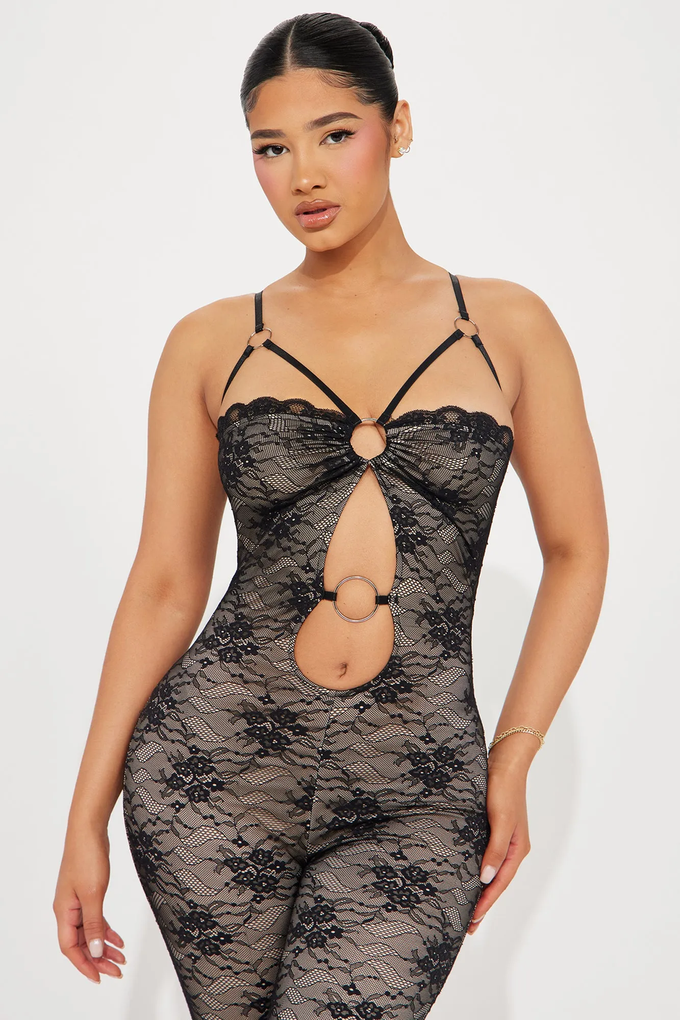 Just A Crush Lace Jumpsuit  - Black