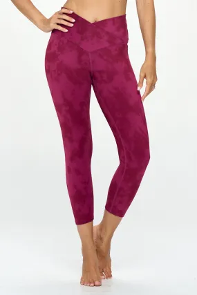 Kate - Festival Fuchsia Tie Dye - Cross Over - Capri Legging (High-Waist)