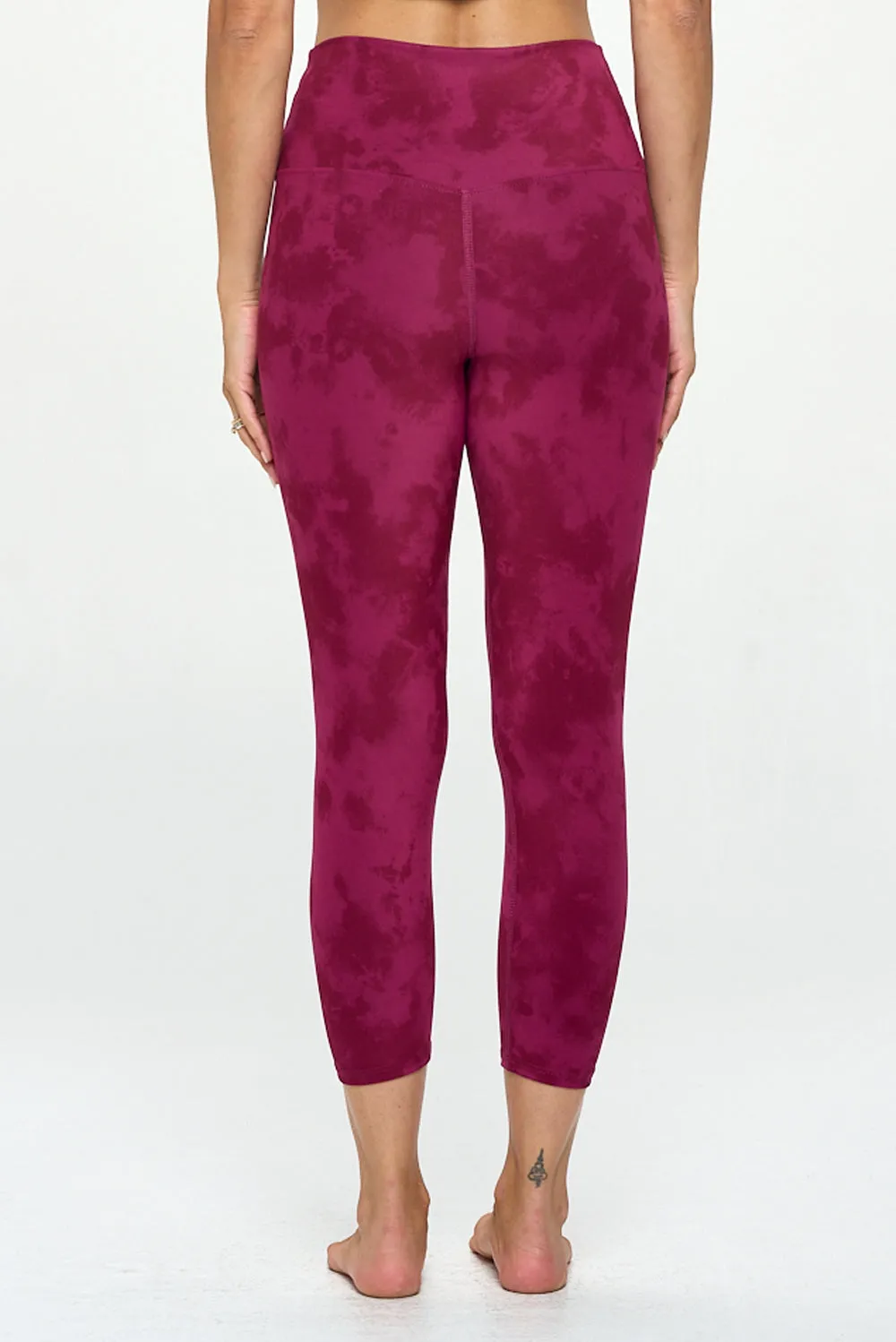 Kate - Festival Fuchsia Tie Dye - Cross Over - Capri Legging (High-Waist)