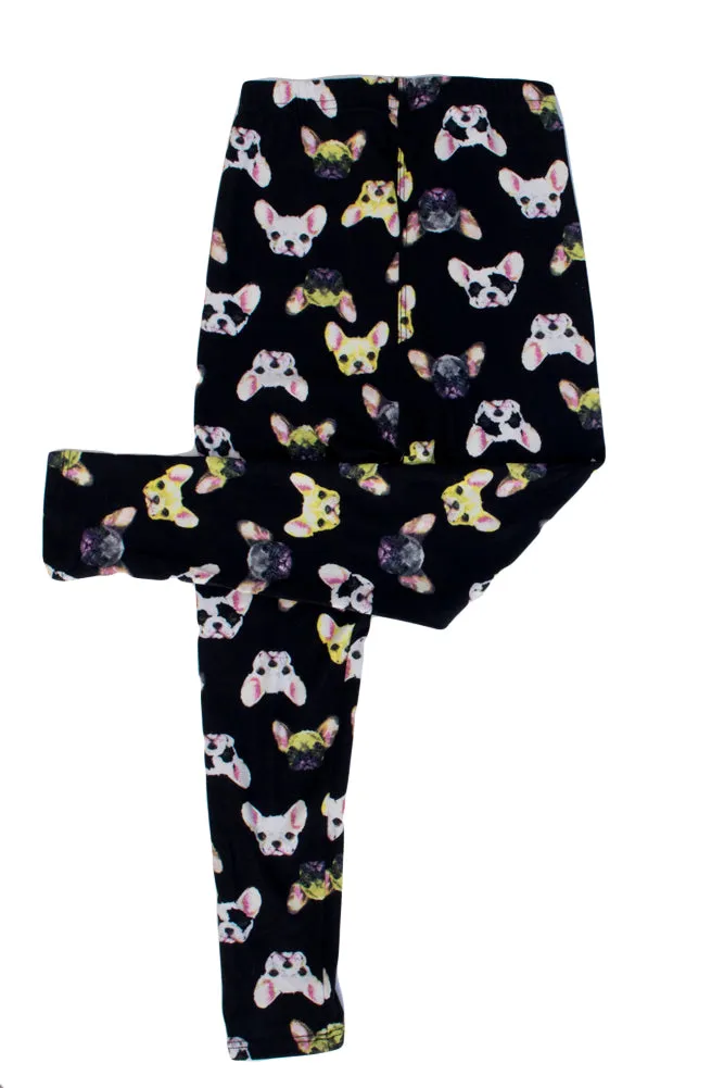 Kid's colorful French Bulldog Animal Pattern Printed Leggings