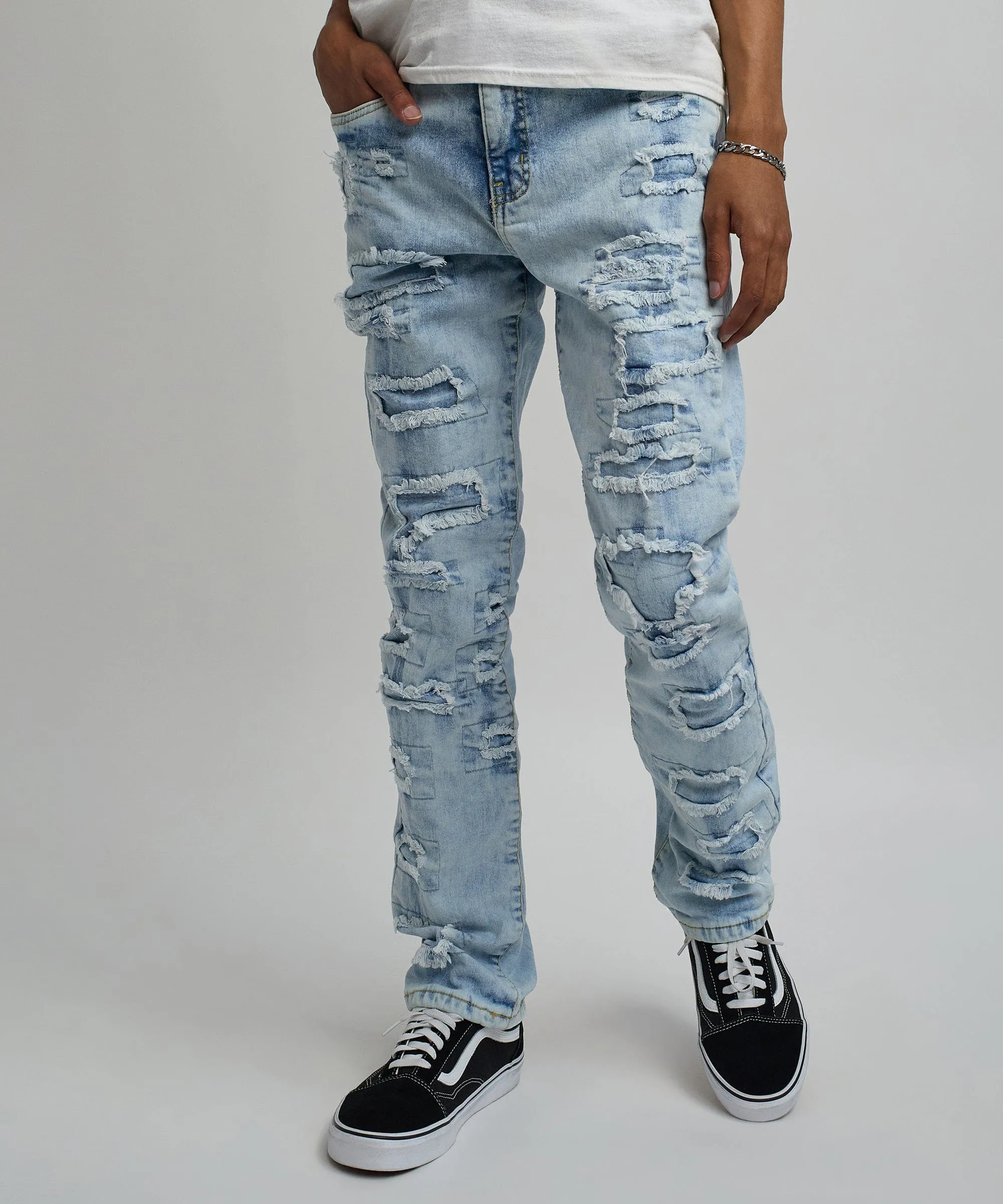 Kingwood Distressed Light Wash Denim Jeans