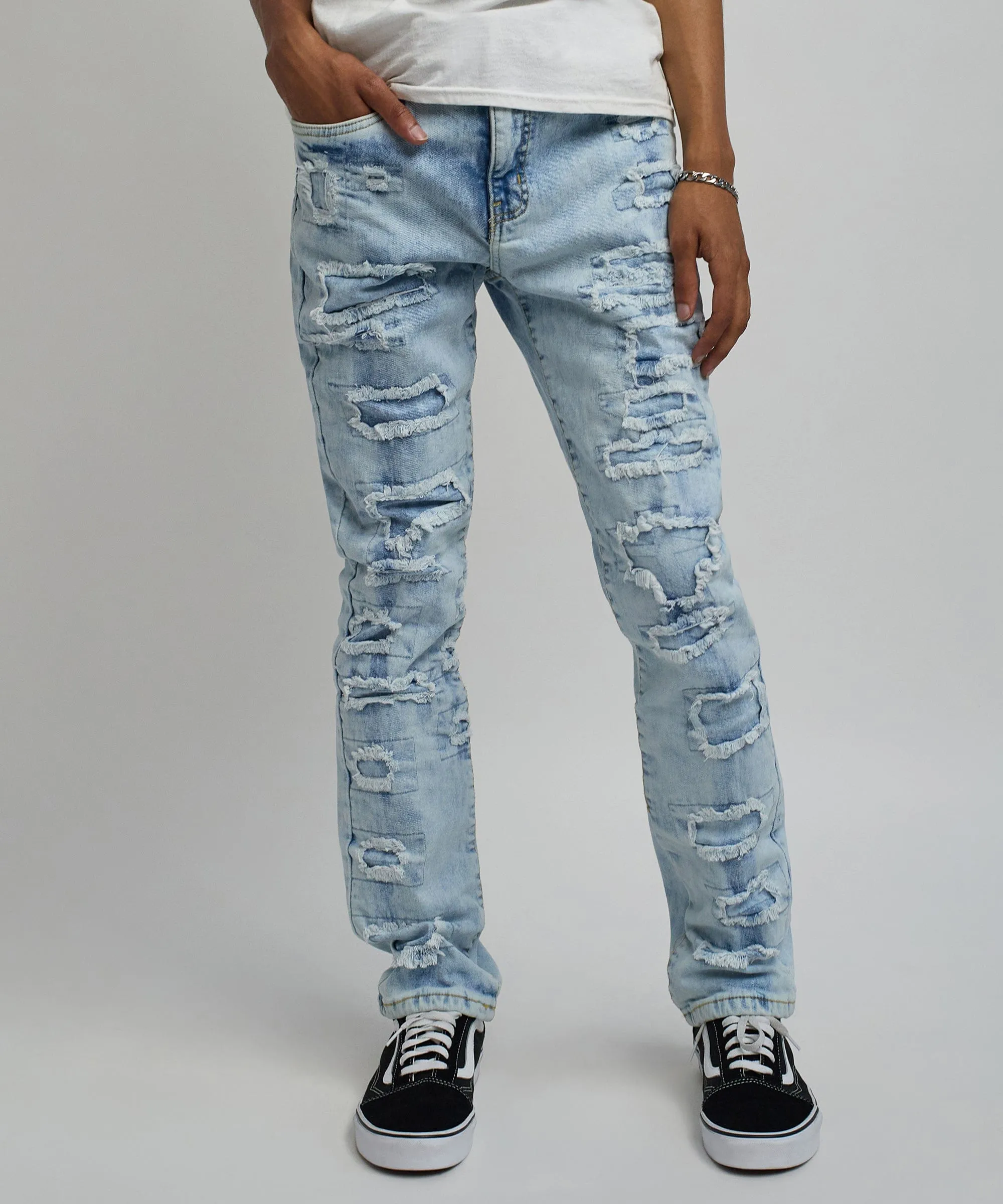 Kingwood Distressed Light Wash Denim Jeans