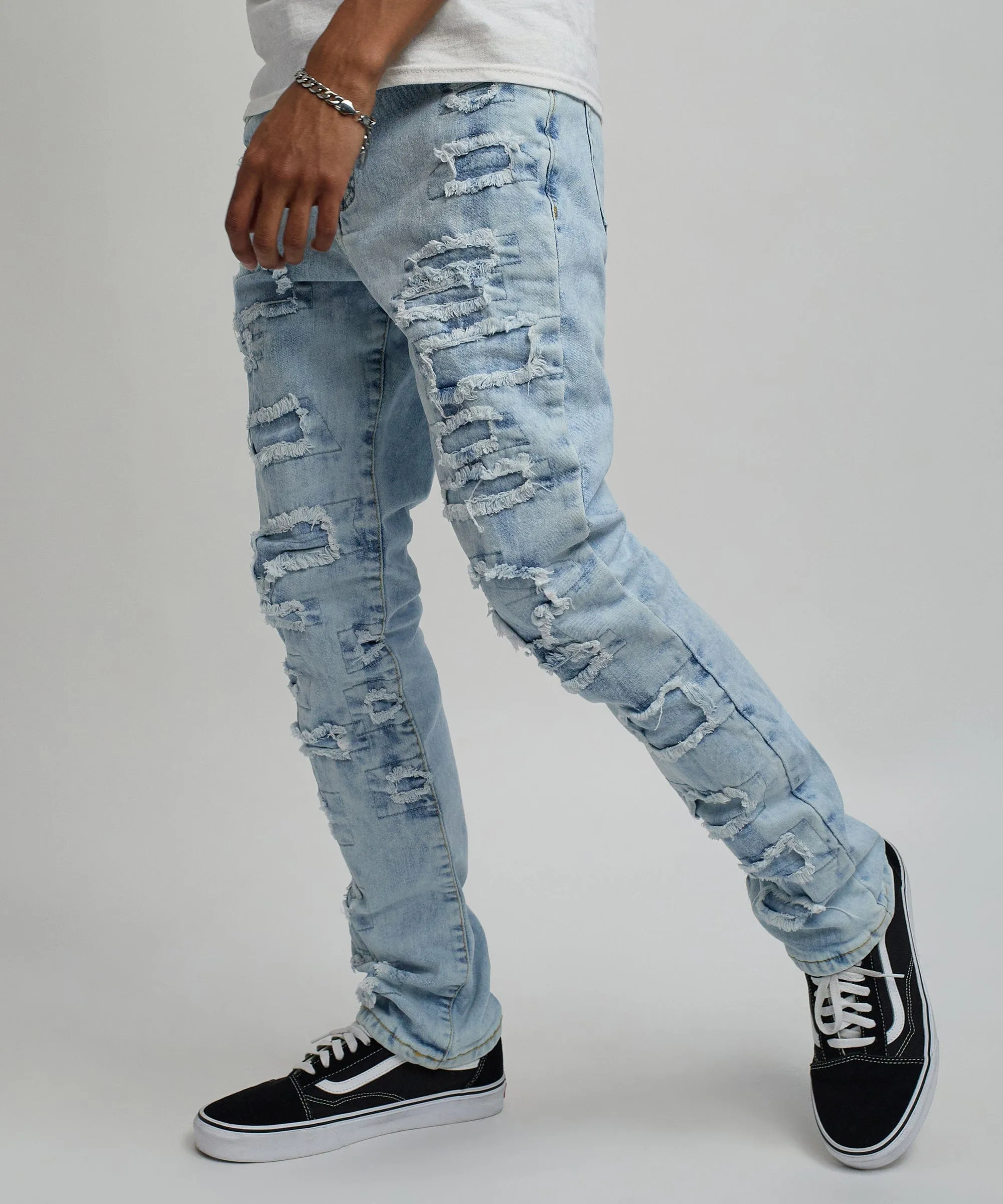 Kingwood Distressed Light Wash Denim Jeans