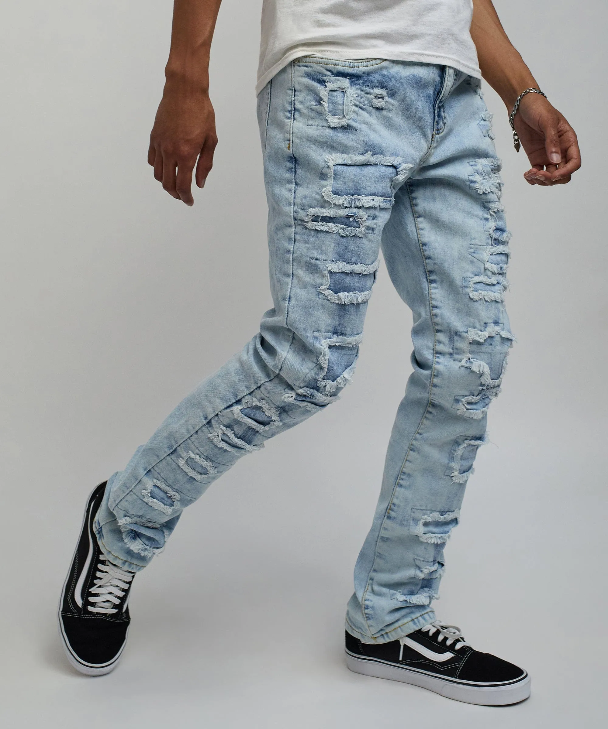 Kingwood Distressed Light Wash Denim Jeans