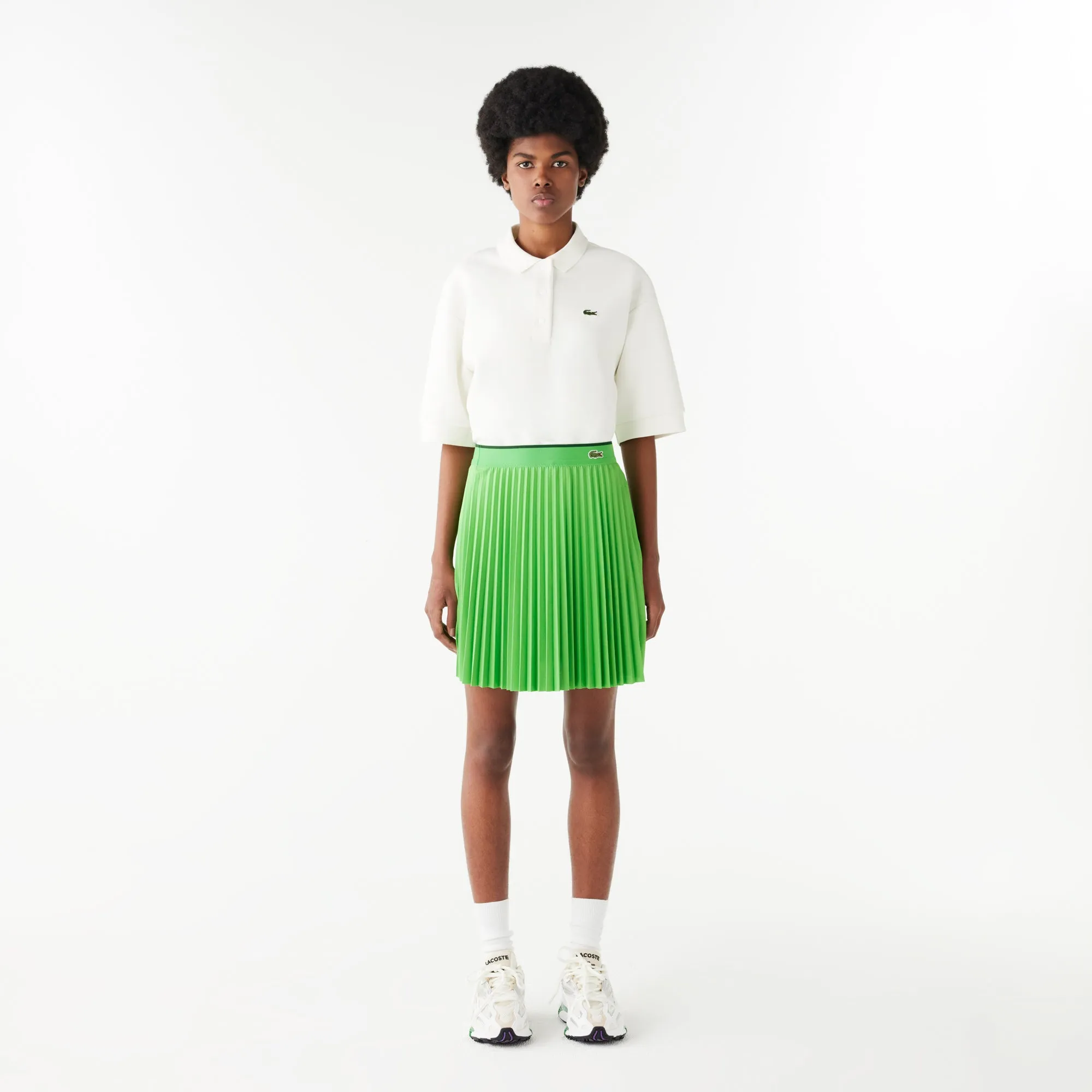 Lacoste Tennis Short Pleated Elastic Waist Skirt