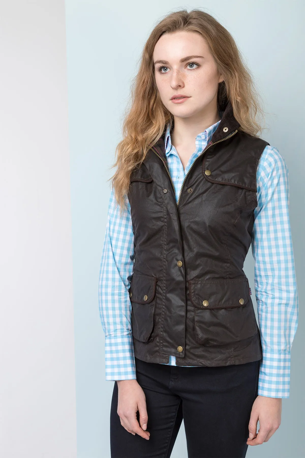 Ladies Panel Wax Waistcoat with Elasticated Back