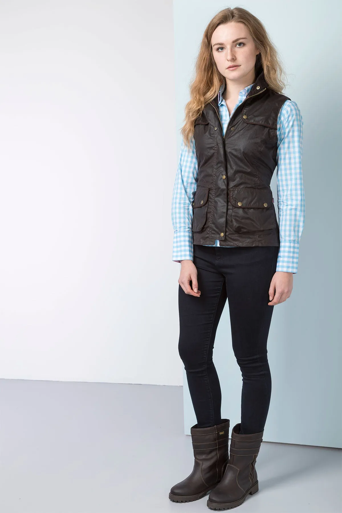 Ladies Panel Wax Waistcoat with Elasticated Back