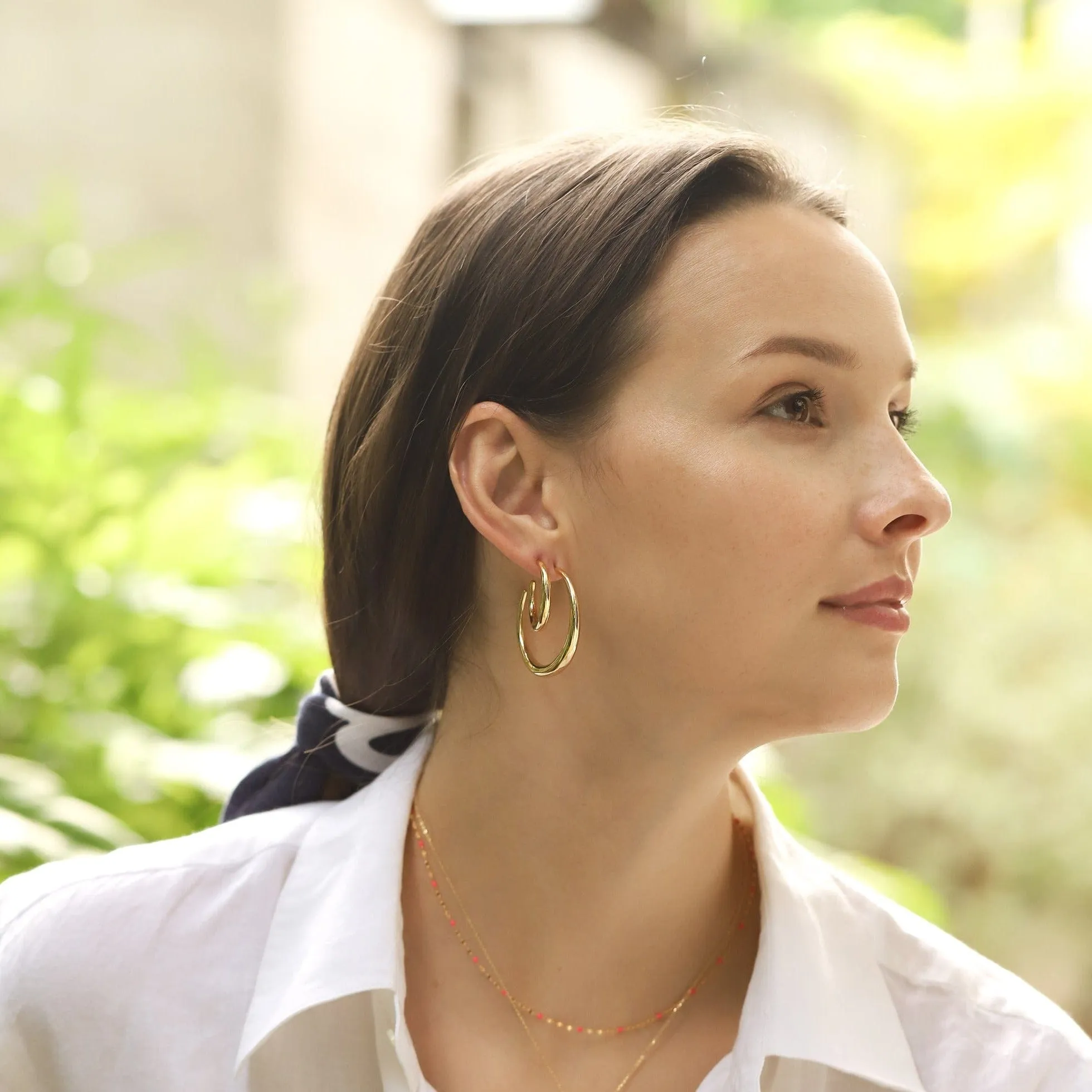 Large Thin to Thick Gold Hoops