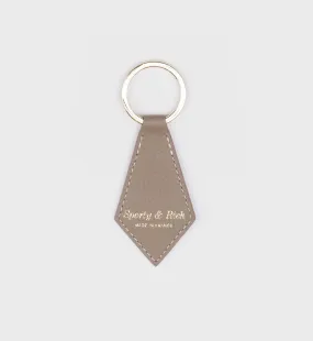 Leather Key Chain - Oatmeal/Gold