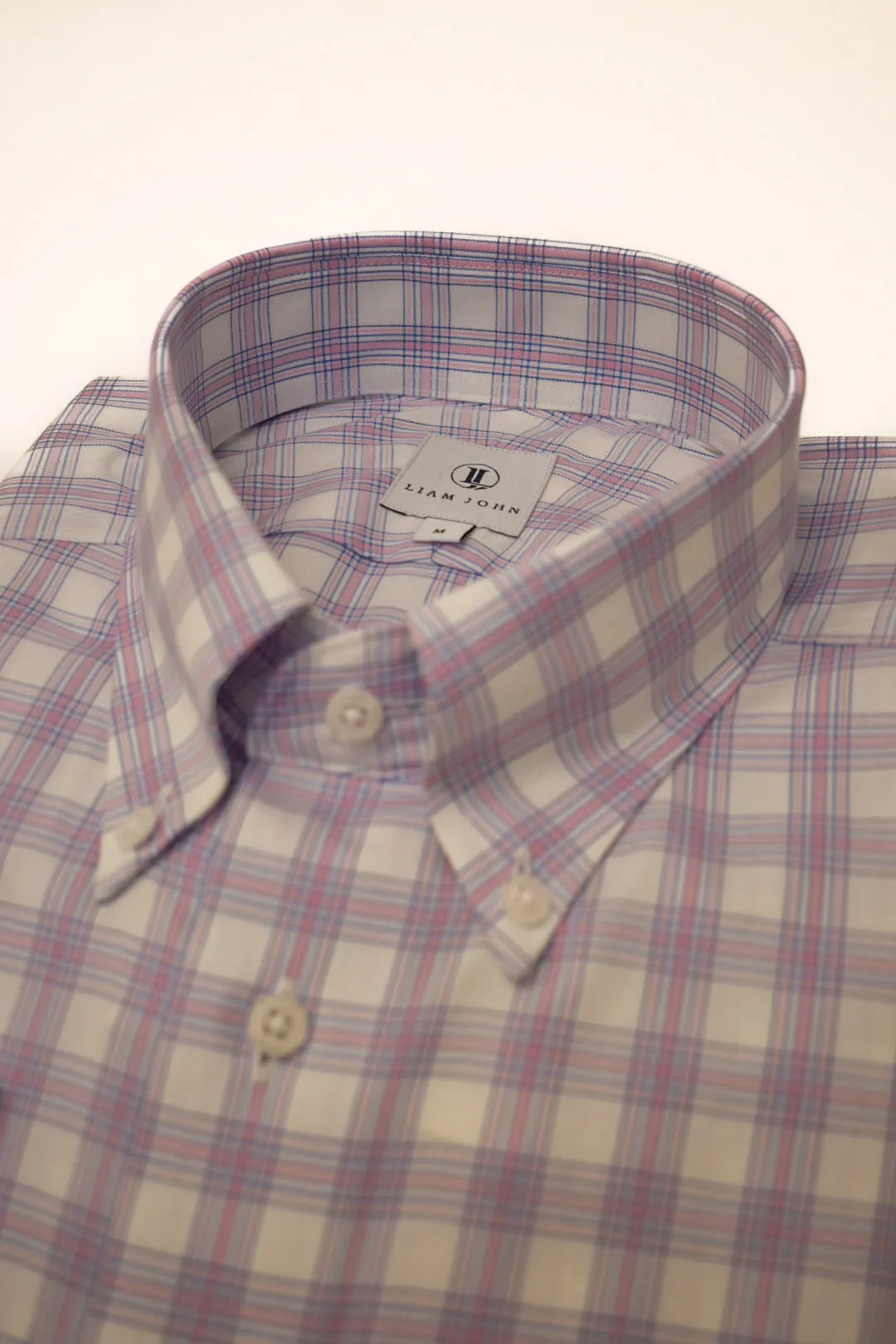 Liam John Pink and Blue Windowpane Sport Shirt