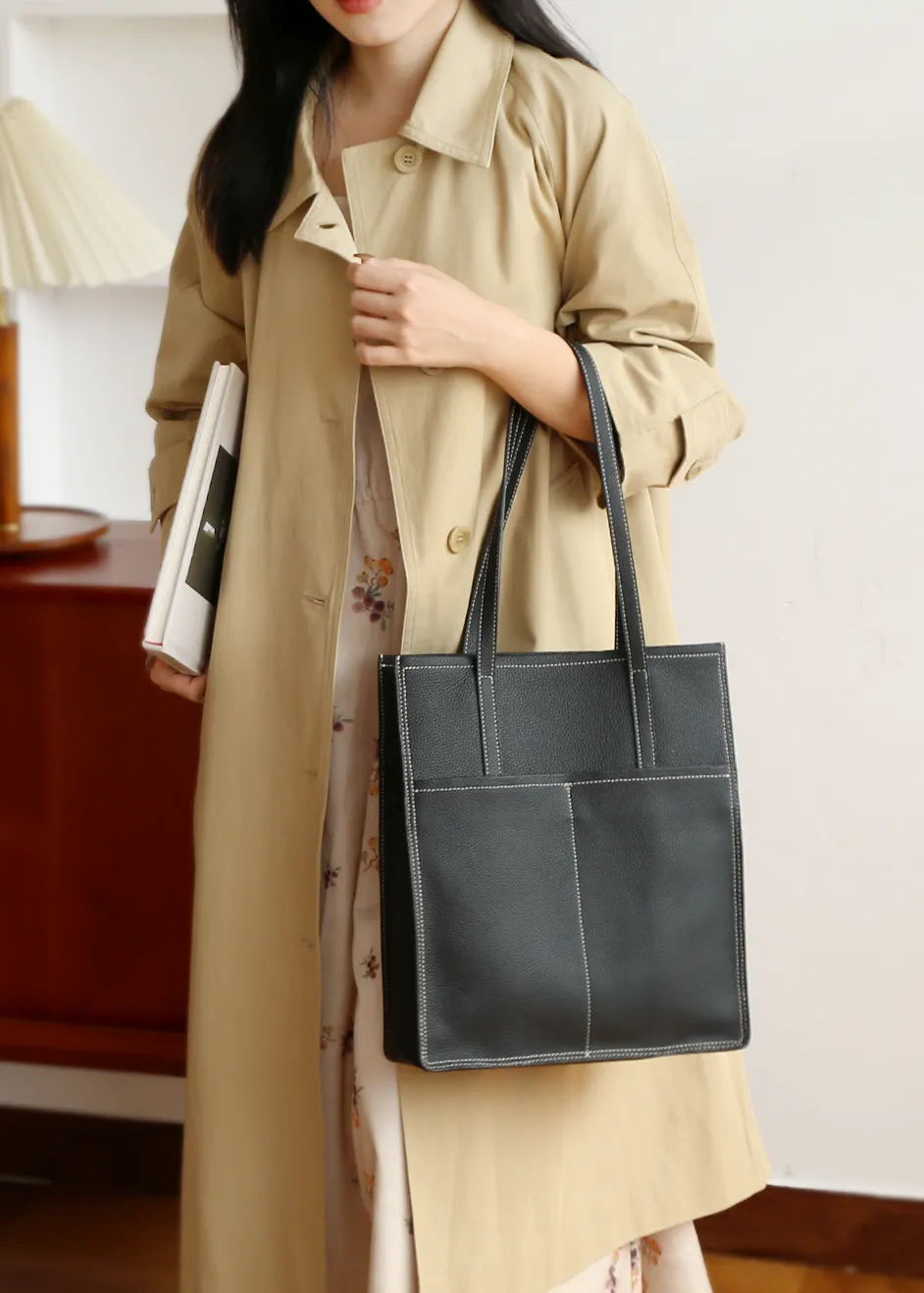 Lidia Genuine Leather Tote Bag